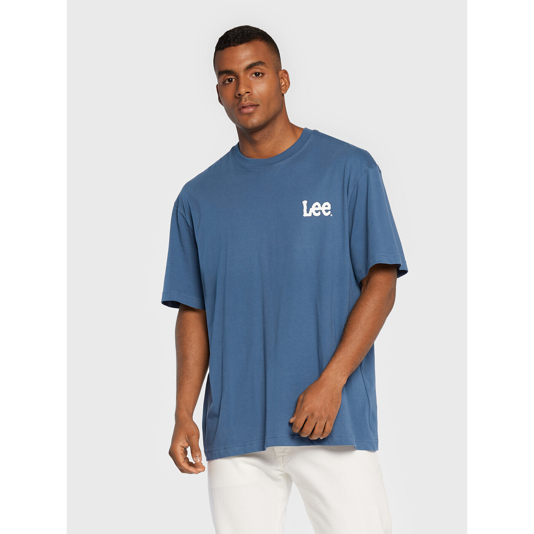 Lee Тишърт Logo L68ZFQ54 Син Loose Fit - Pepit.bg