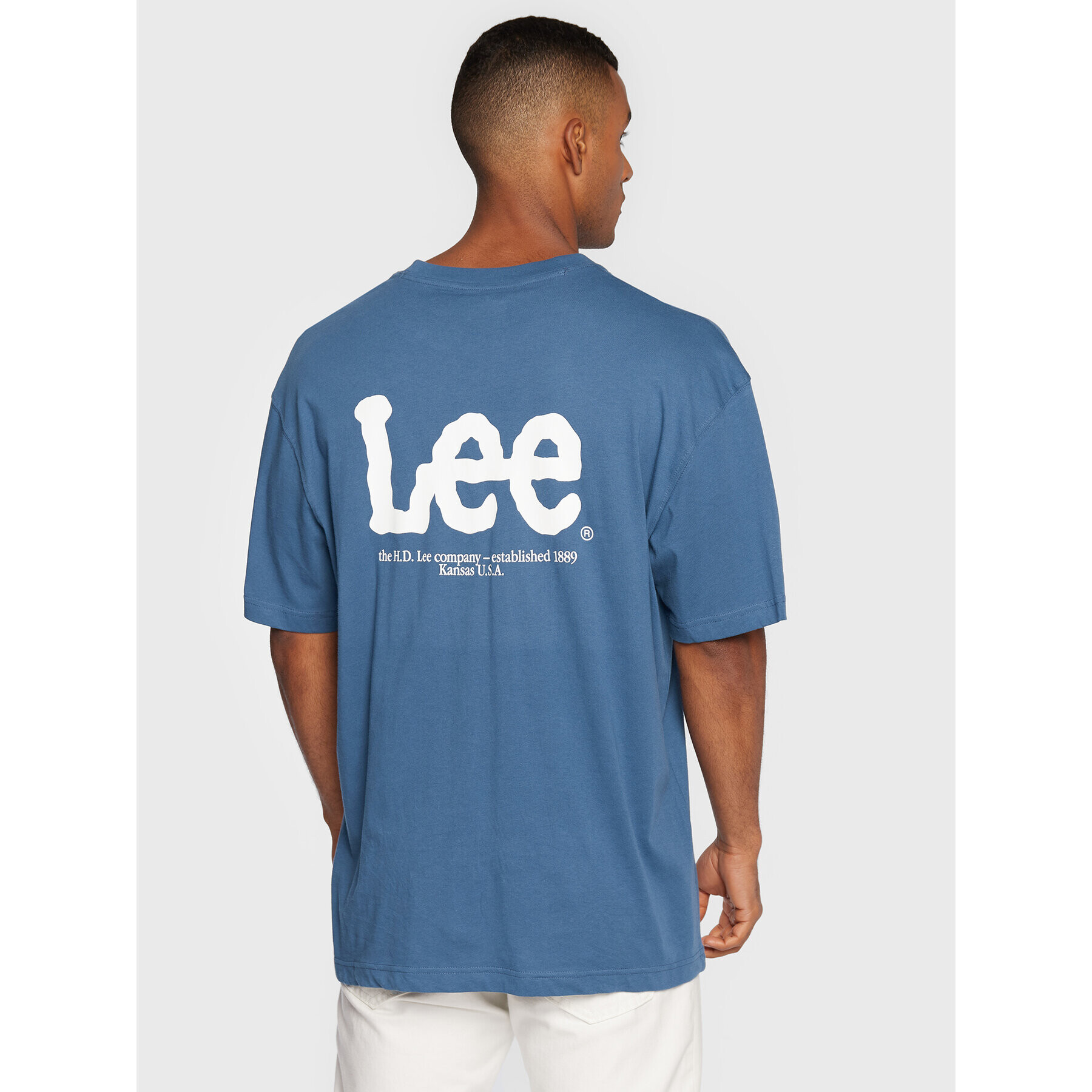 Lee Тишърт Logo L68ZFQ54 Син Loose Fit - Pepit.bg