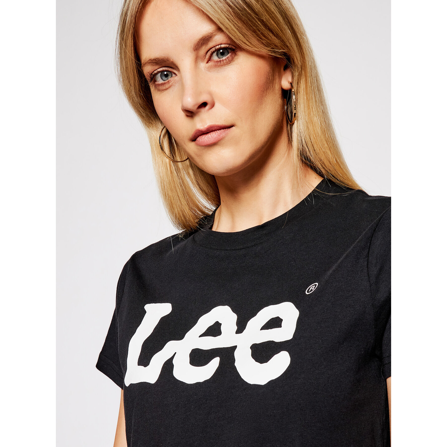 Lee Тишърт Logo Tee L42UER01 Черен Regular Fit - Pepit.bg