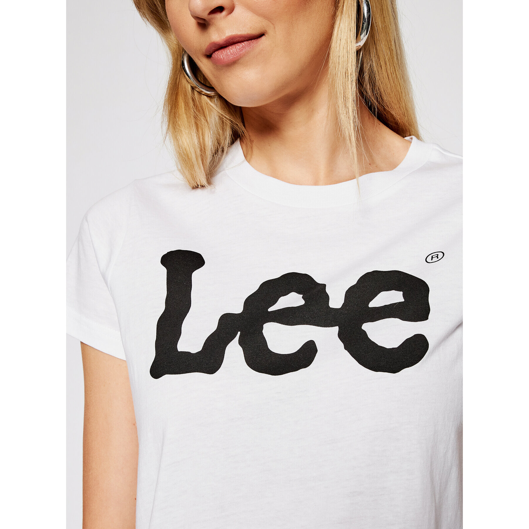 Lee Тишърт Logo Tee L42UER12 Бял Regular Fit - Pepit.bg