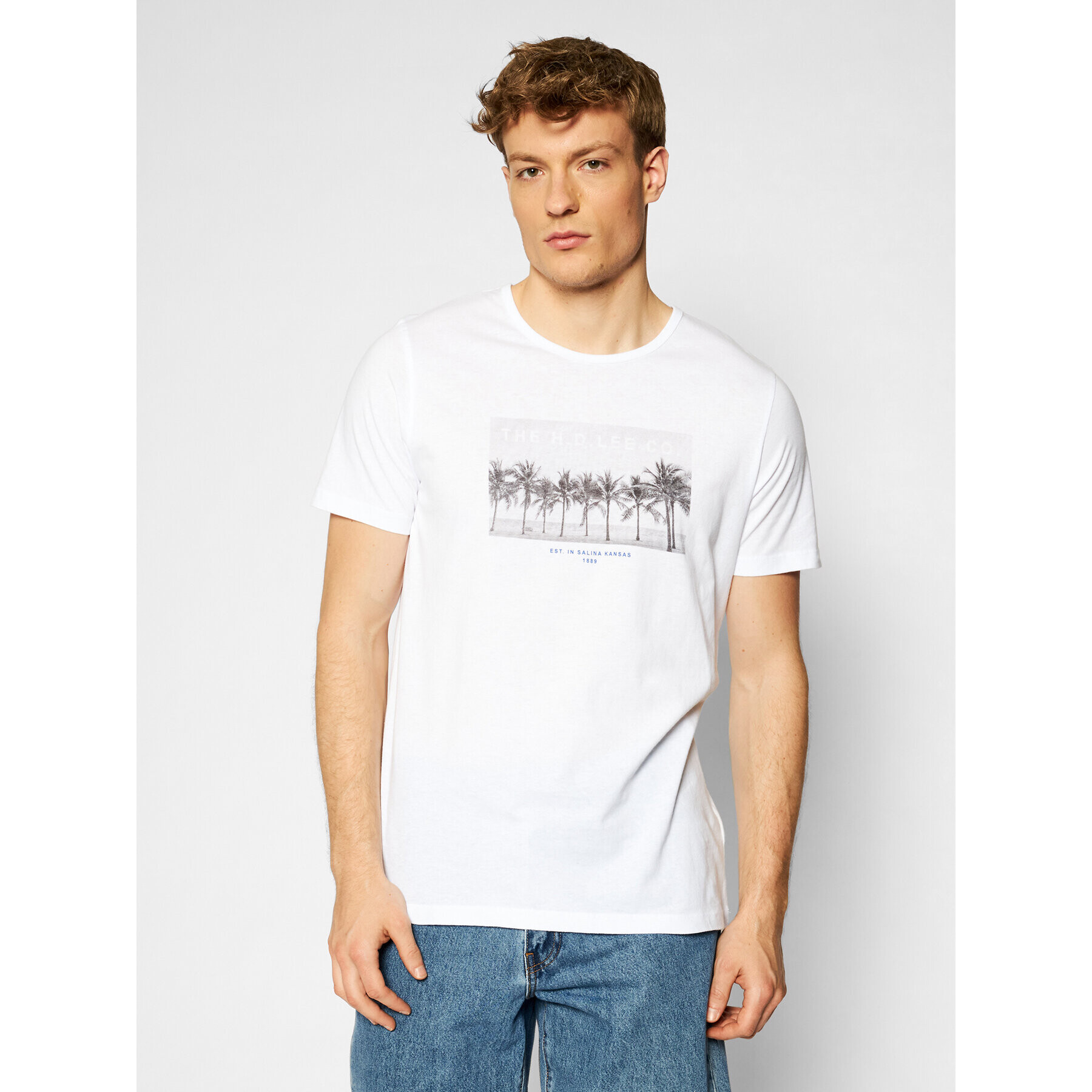 Lee Тишърт Picture L60ZFERR Бял Regular Fit - Pepit.bg