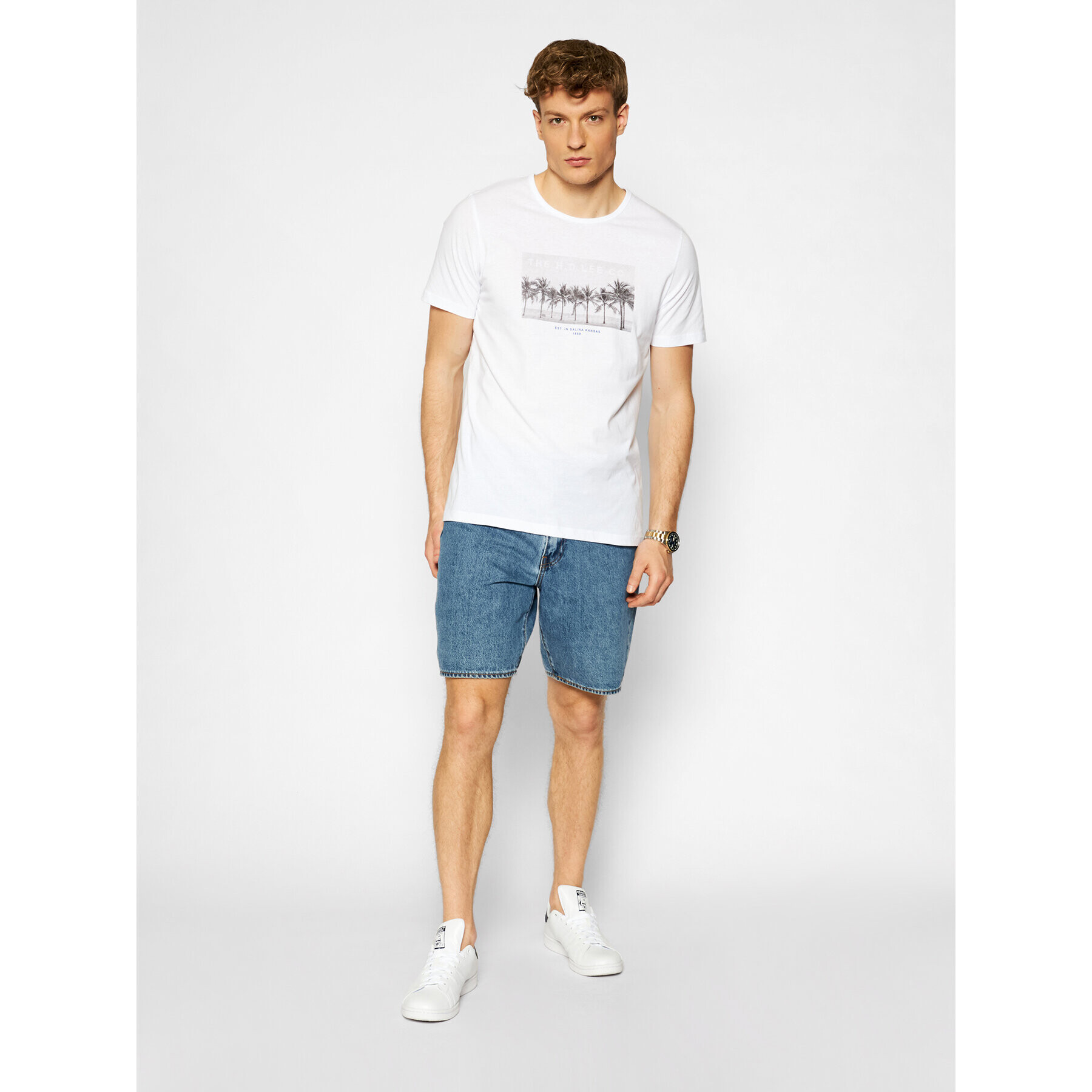 Lee Тишърт Picture L60ZFERR Бял Regular Fit - Pepit.bg