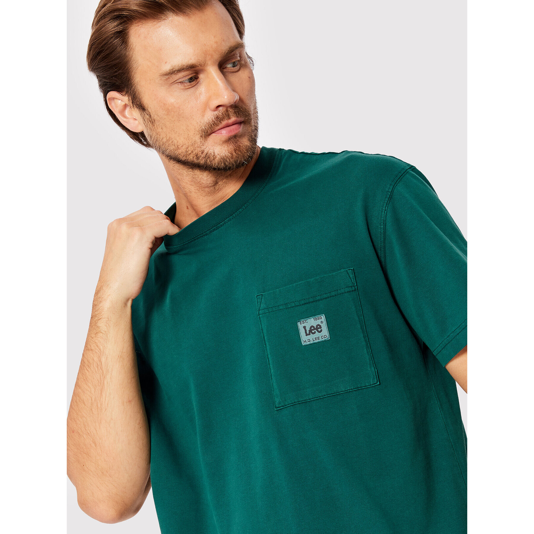 Lee Тишърт Pocket L69QCO96 Зелен Loose Fit - Pepit.bg