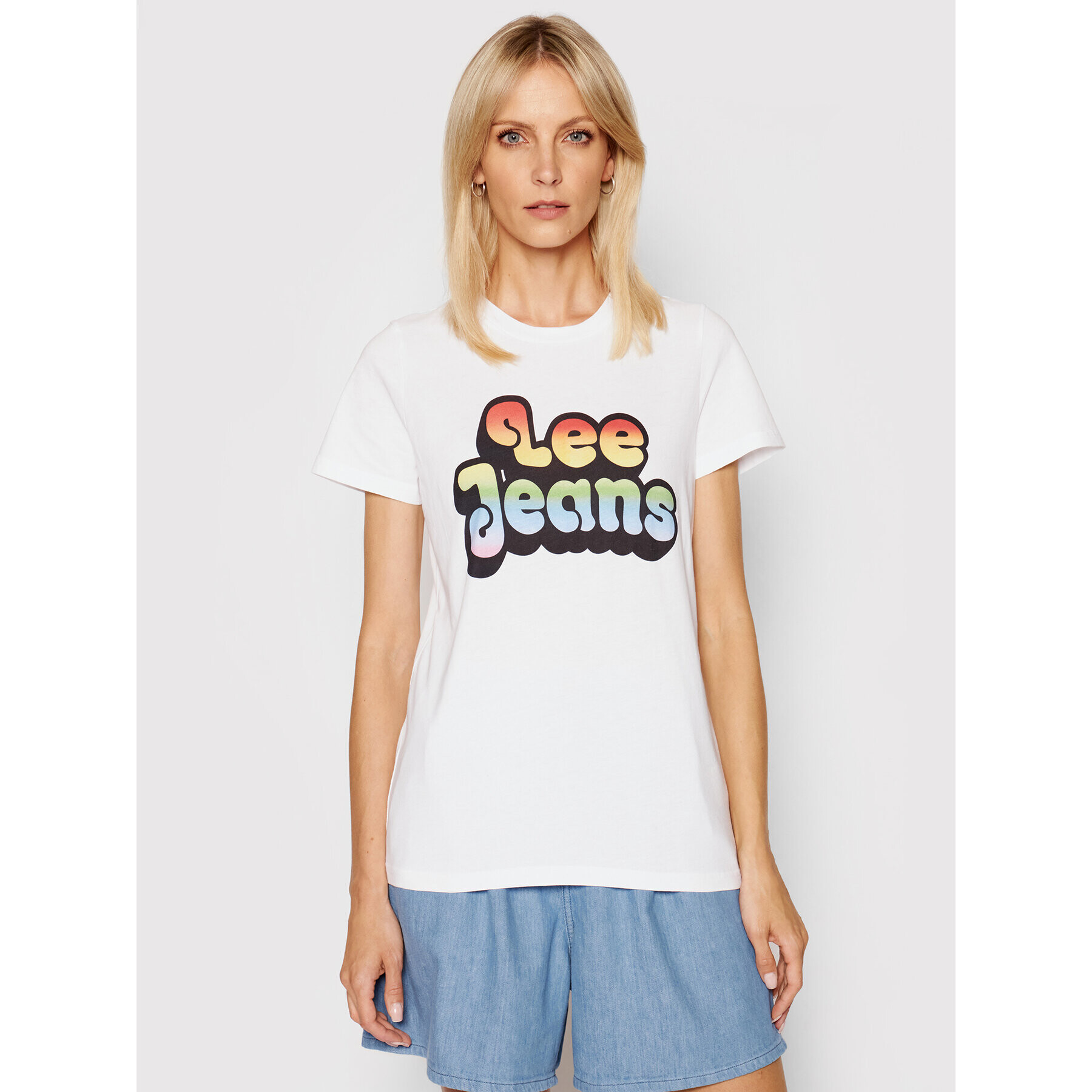 Lee Тишърт Pride Graphic L43XEP12 Бял Regular Fit - Pepit.bg