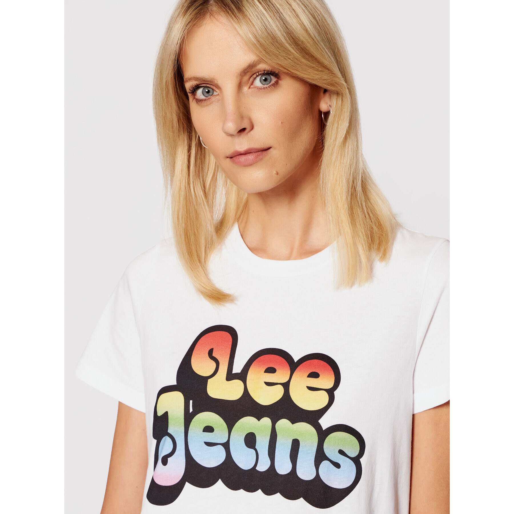 Lee Тишърт Pride Graphic L43XEP12 Бял Regular Fit - Pepit.bg