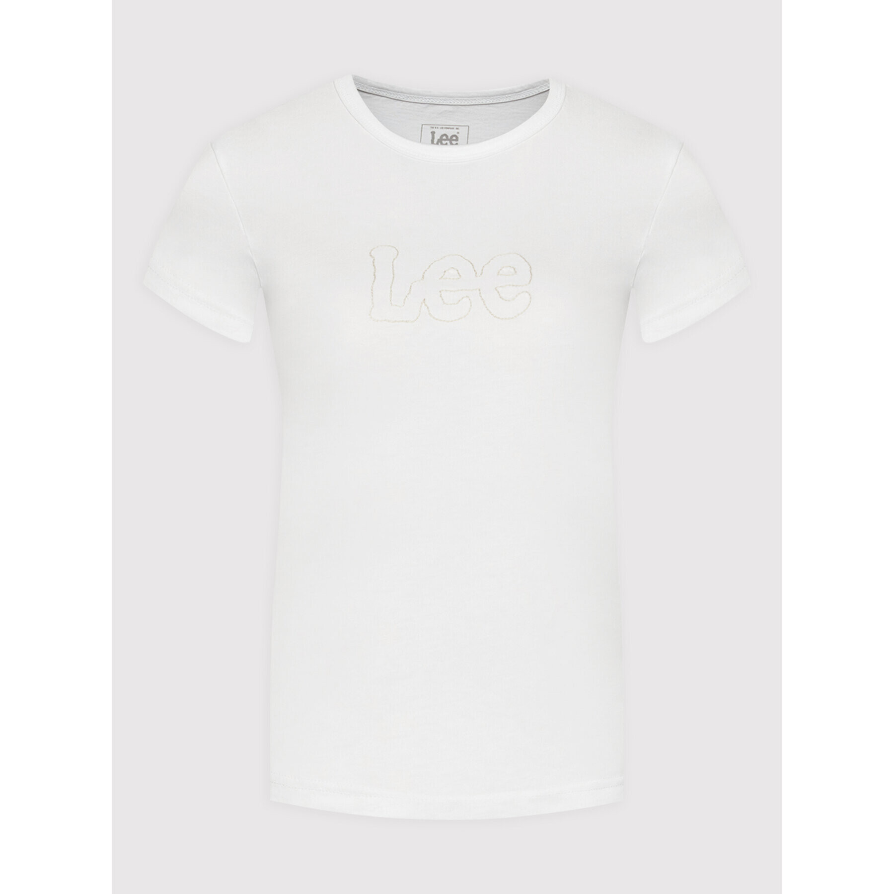 Lee Тишърт Shrunken L44TETLJ Бял Slim Fit - Pepit.bg