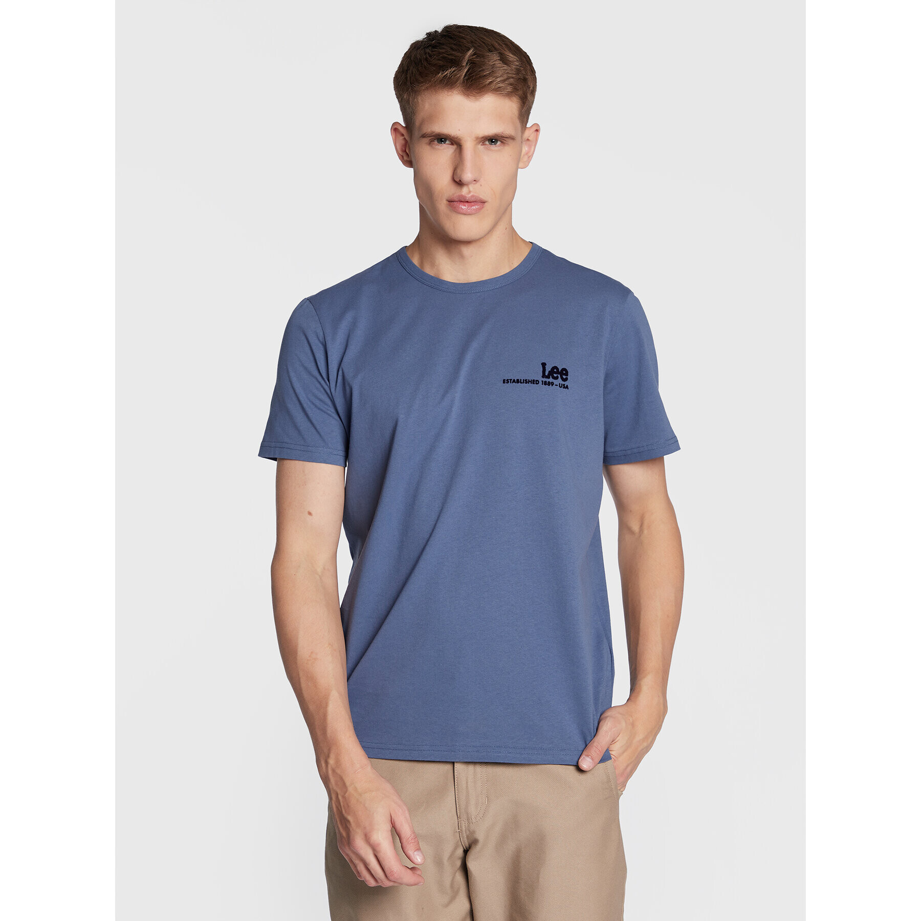 Lee Тишърт Small Logo L68WFE54 112321832 Тъмносин Regular Fit - Pepit.bg