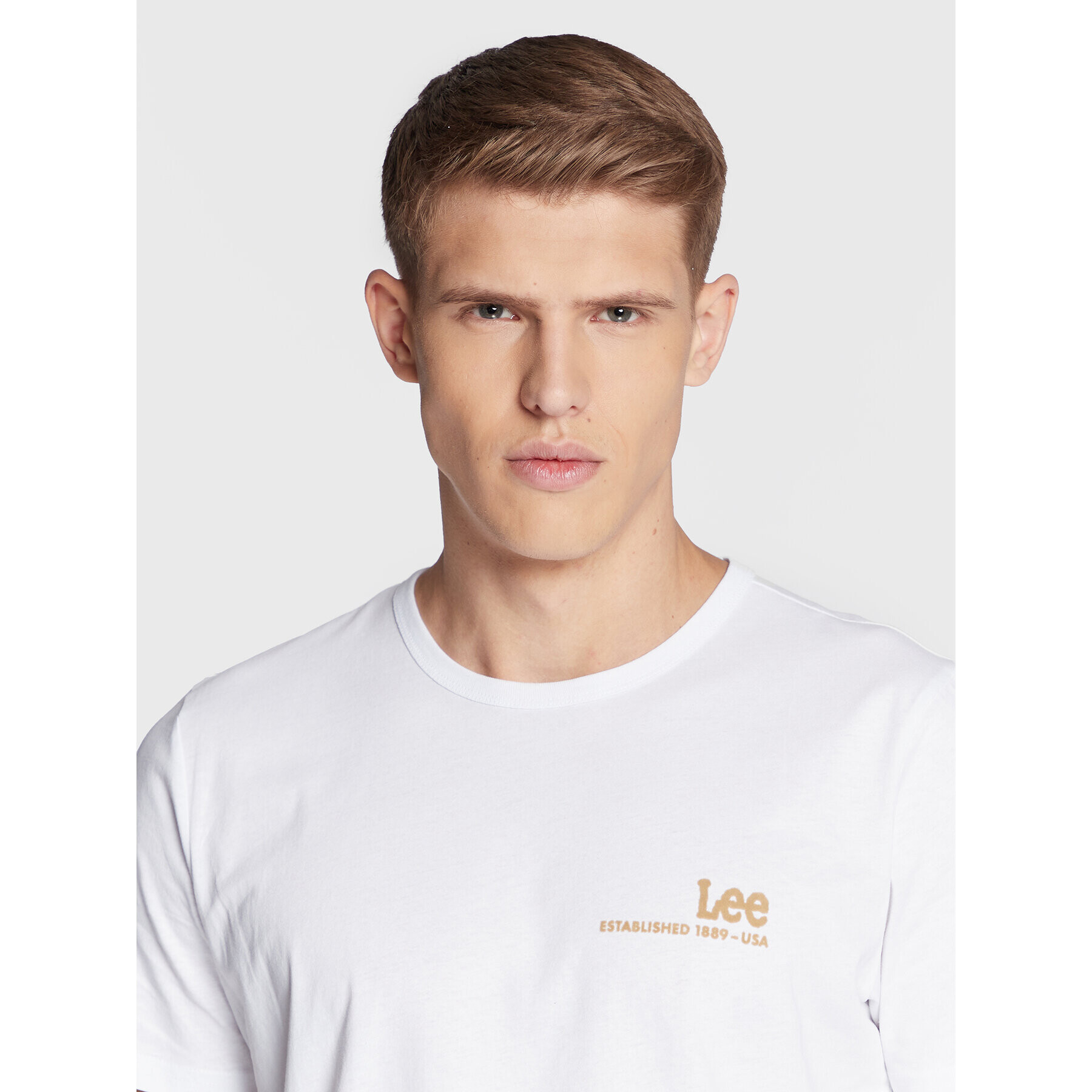 Lee Тишърт Small Logo L68WFELJ Бял Regular Fit - Pepit.bg