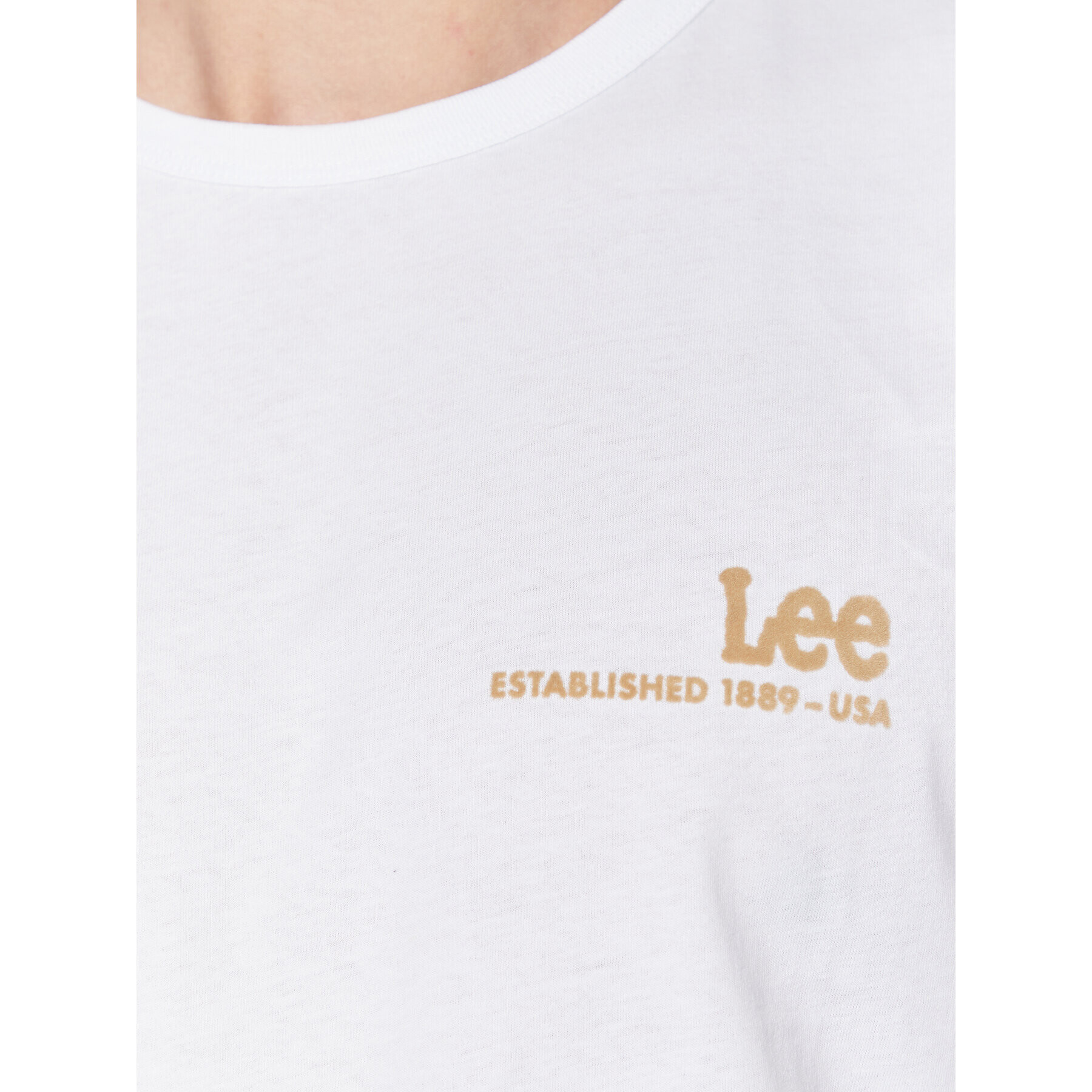 Lee Тишърт Small Logo L68WFELJ Бял Regular Fit - Pepit.bg