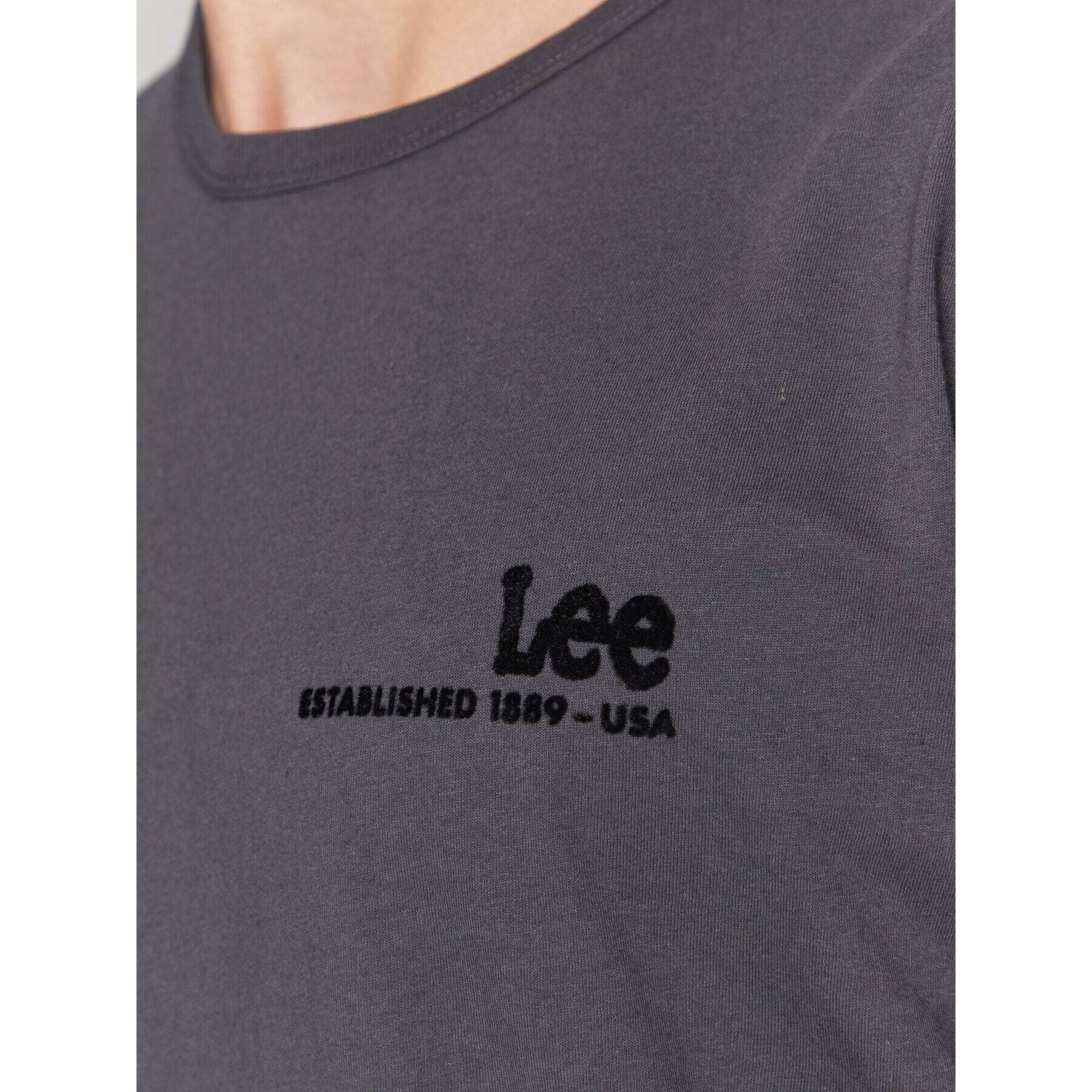 Lee Тишърт Small Logo L68WFEON 112321824 Сив Regular Fit - Pepit.bg