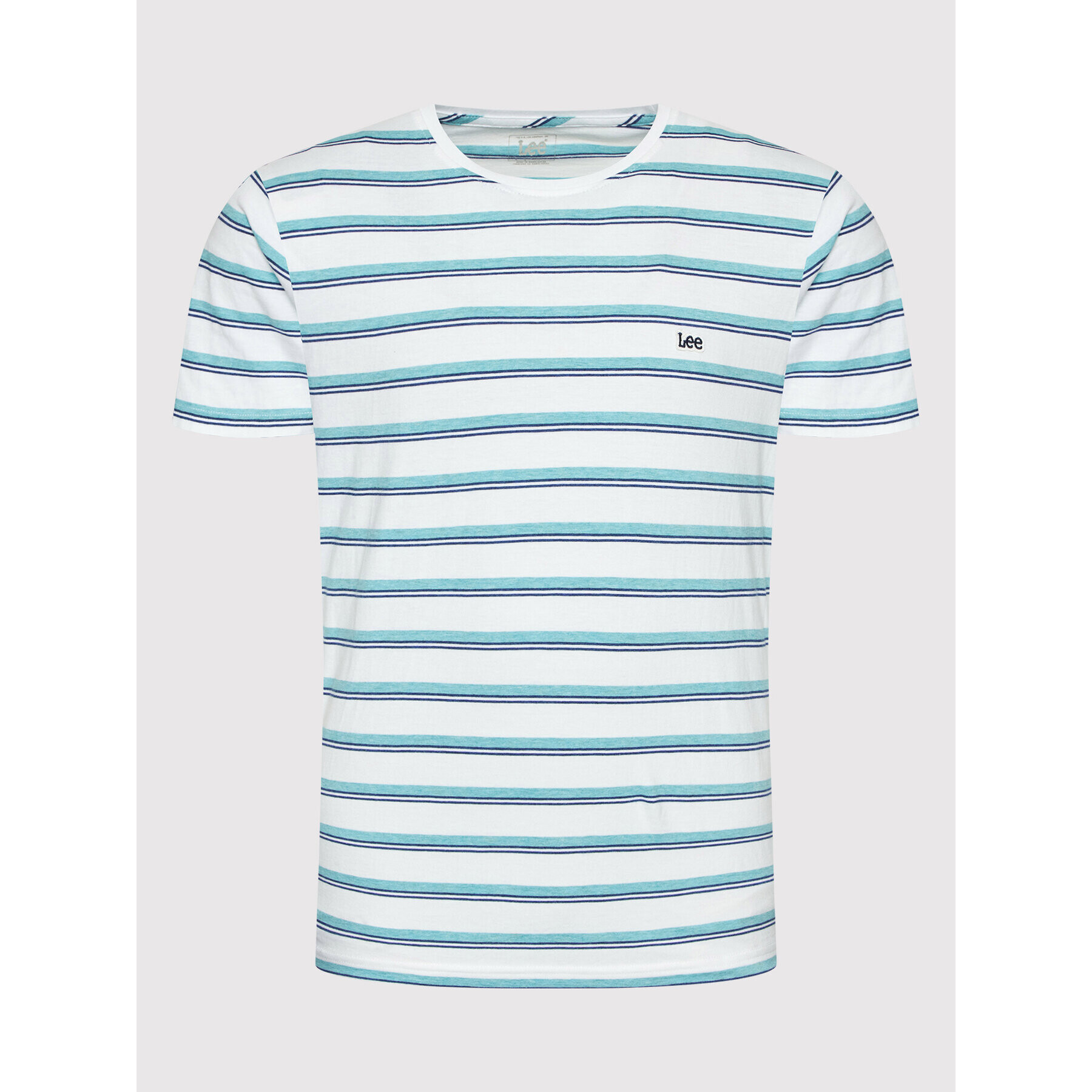 Lee Тишърт Stripe L63UPYUD Бял Regular Fit - Pepit.bg