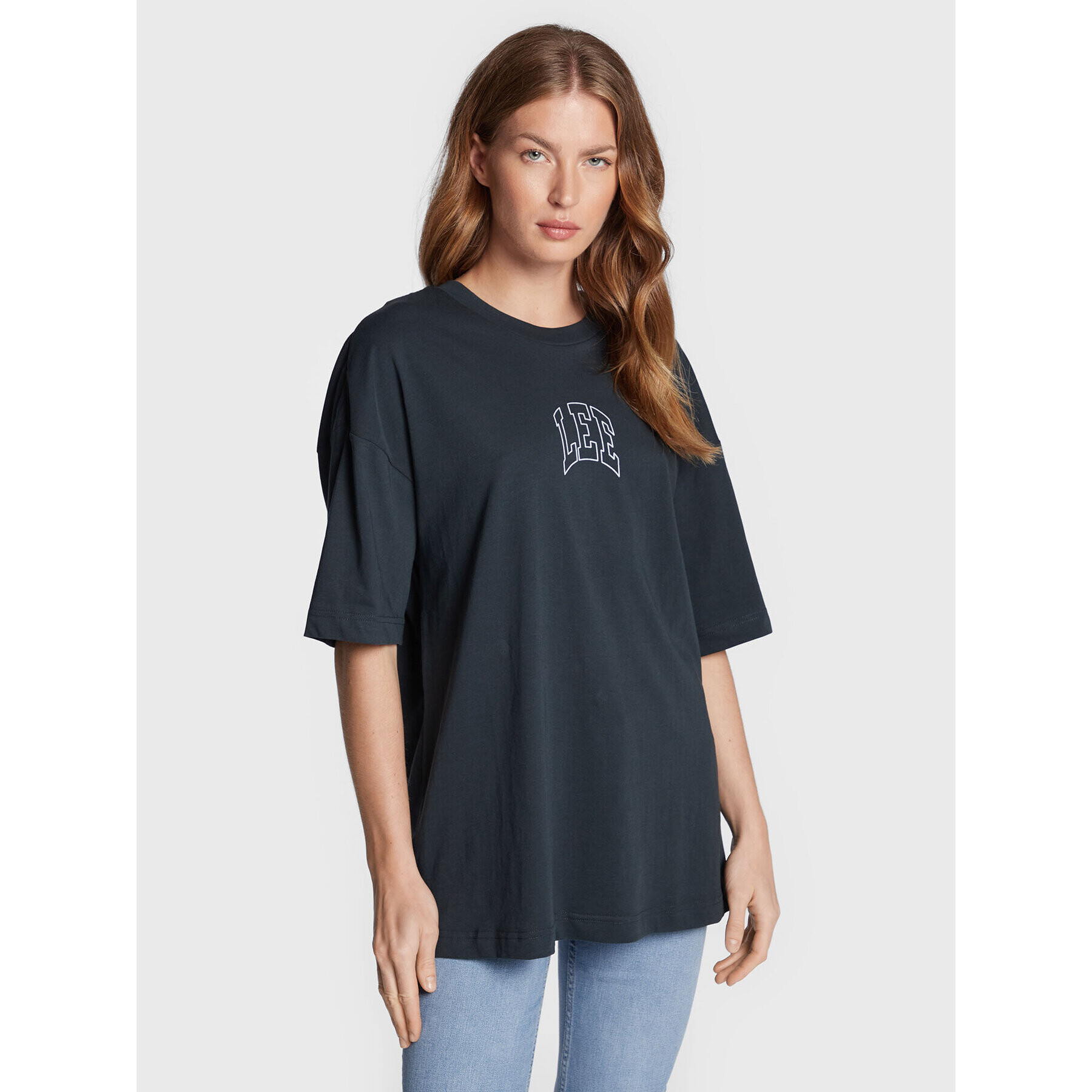 Lee Тишърт Super L42BEH30 Тъмносин Loose Fit - Pepit.bg