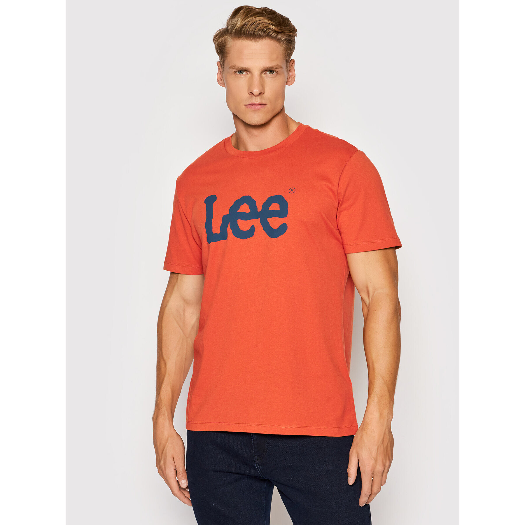 Lee Тишърт Wobbly Logo L65QA Оранжев Regular Fit - Pepit.bg