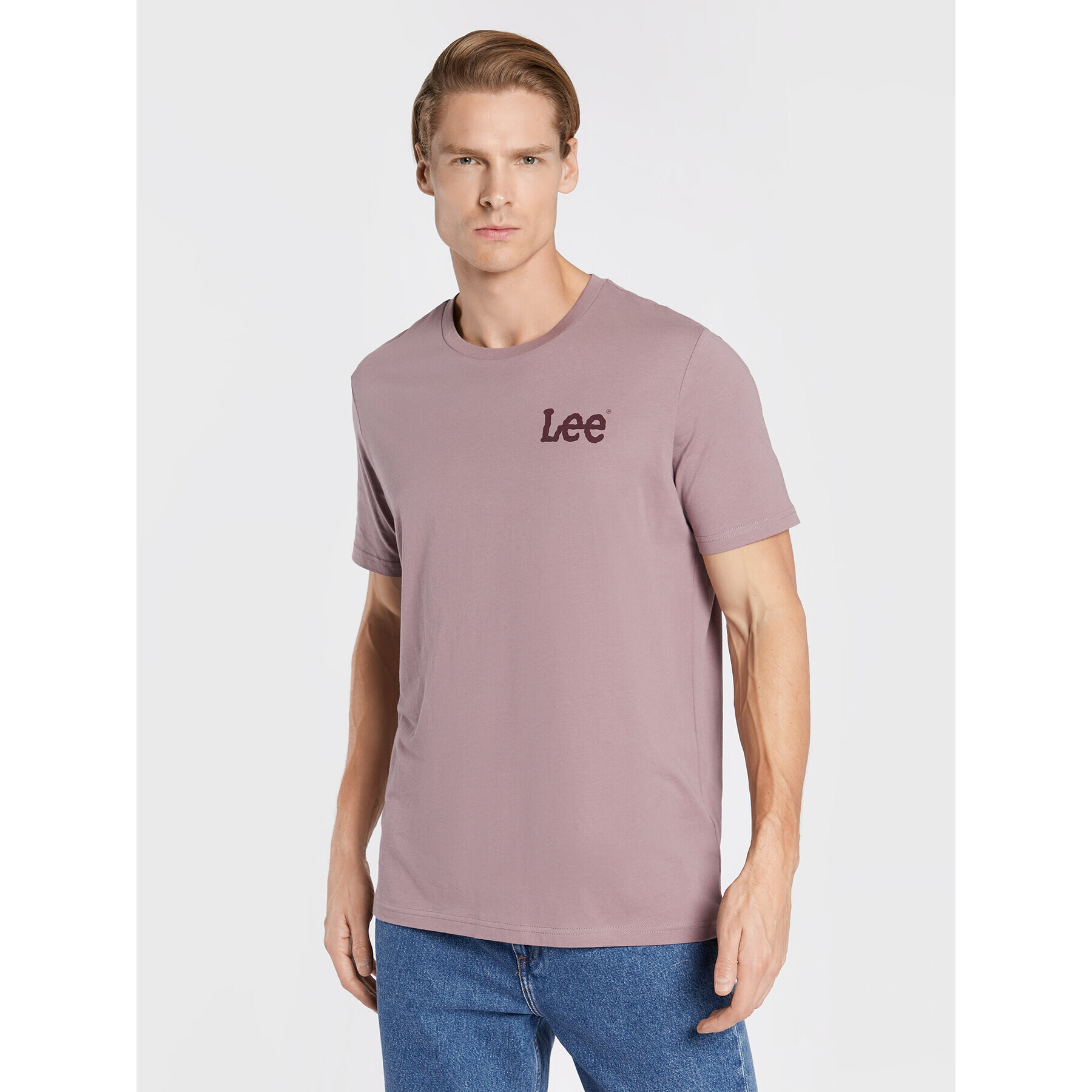 Lee Тишърт Wobbly Logo L65QAI70 112321768 Виолетов Regular Fit - Pepit.bg