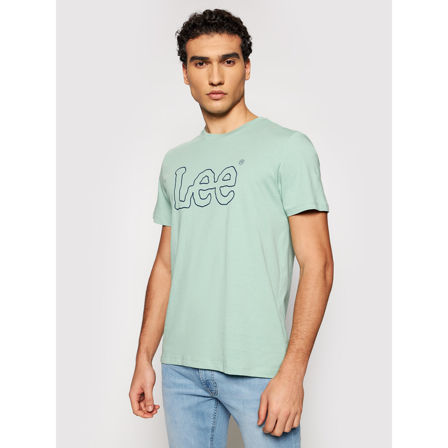Lee Тишърт Wobbly Logo L65QAIQN Зелен Regular Fit - Pepit.bg