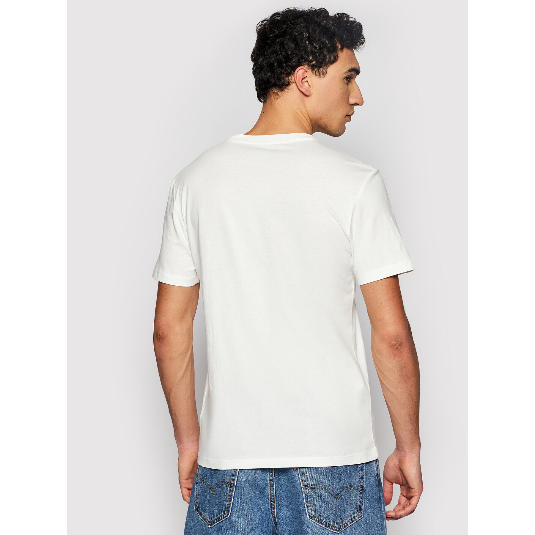 Lee Тишърт Wobbly Logo Tee L65QAINQ Бял Regular Fit - Pepit.bg