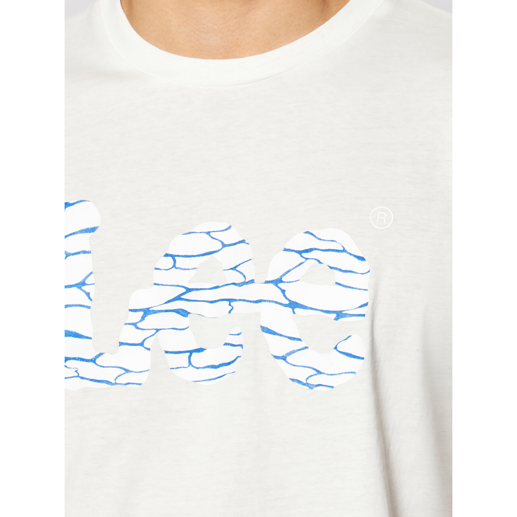 Lee Тишърт Wobbly Logo Tee L65QAINQ Бял Regular Fit - Pepit.bg