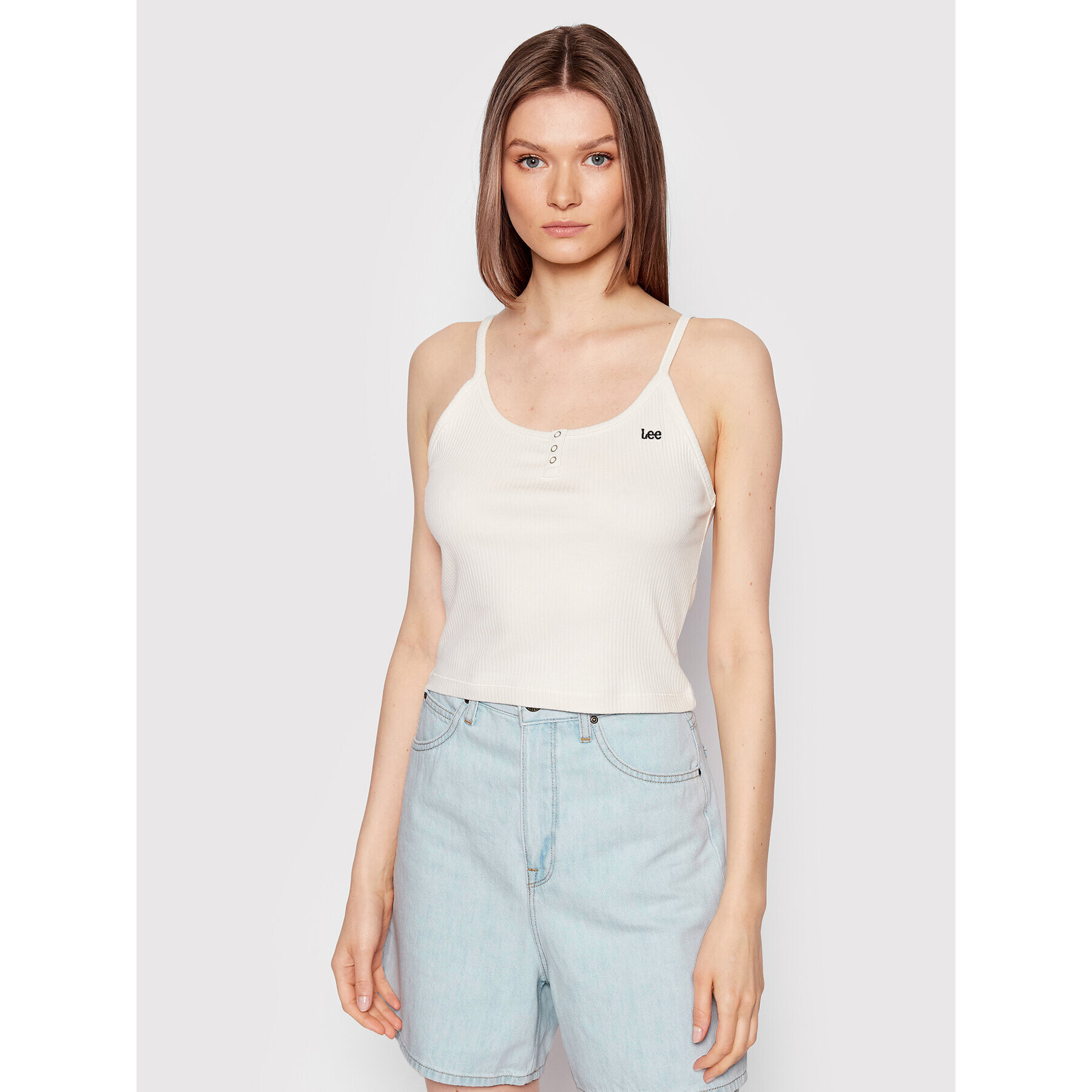 Lee топ Summer L44ZUXNQ Бежов Slim Fit - Pepit.bg
