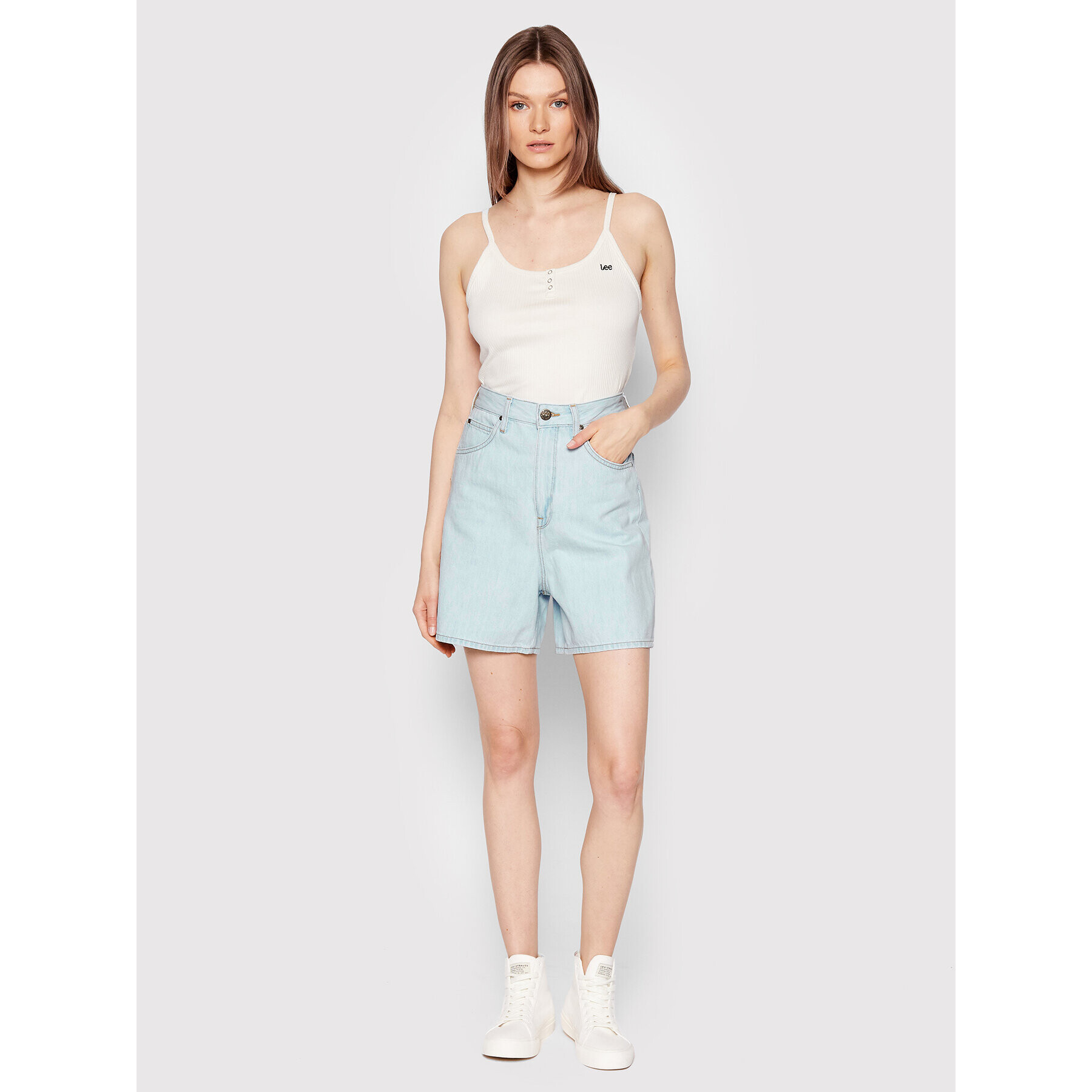 Lee топ Summer L44ZUXNQ Бежов Slim Fit - Pepit.bg
