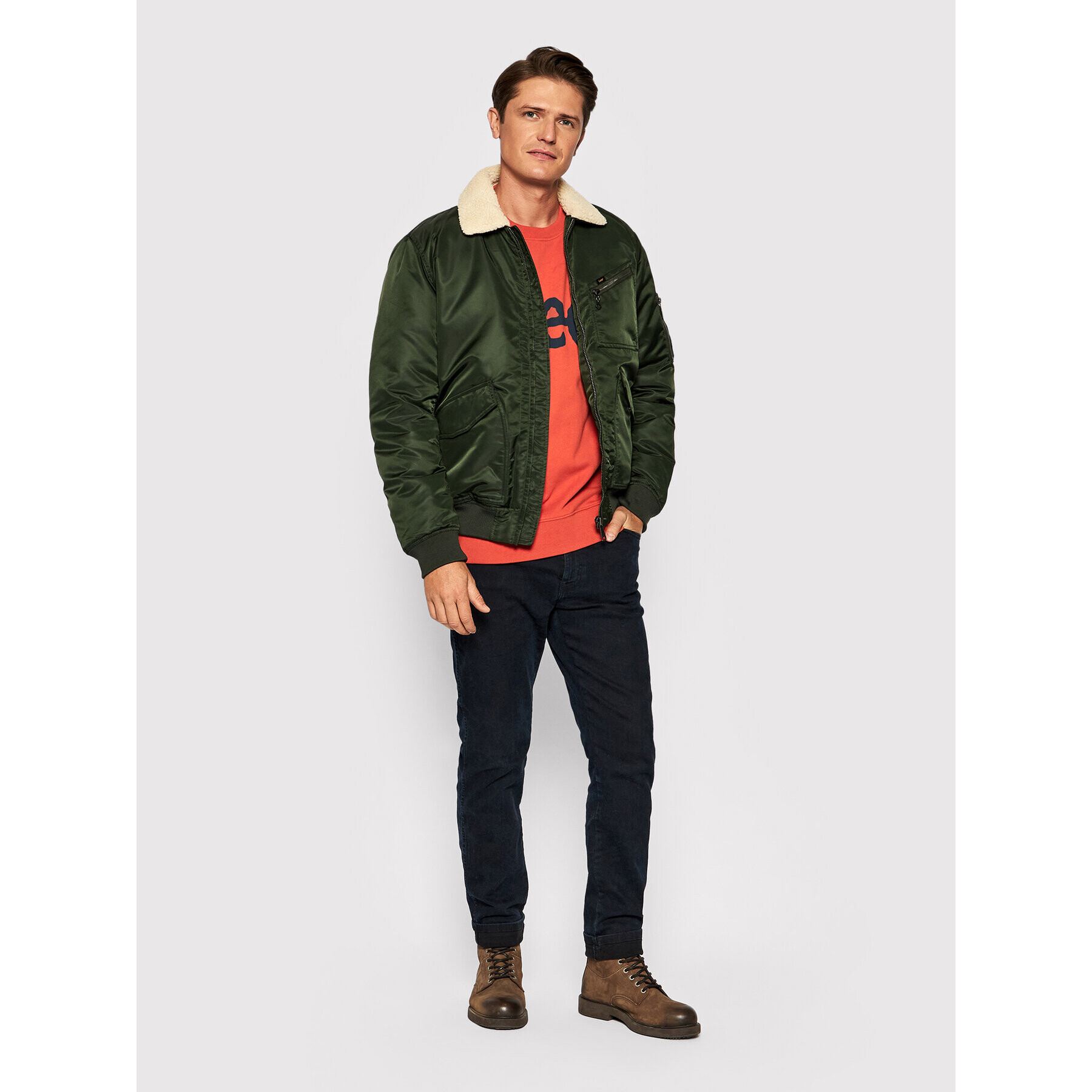 Lee Зимно яке Flight L88GOSOJ Зелен Regular Fit - Pepit.bg