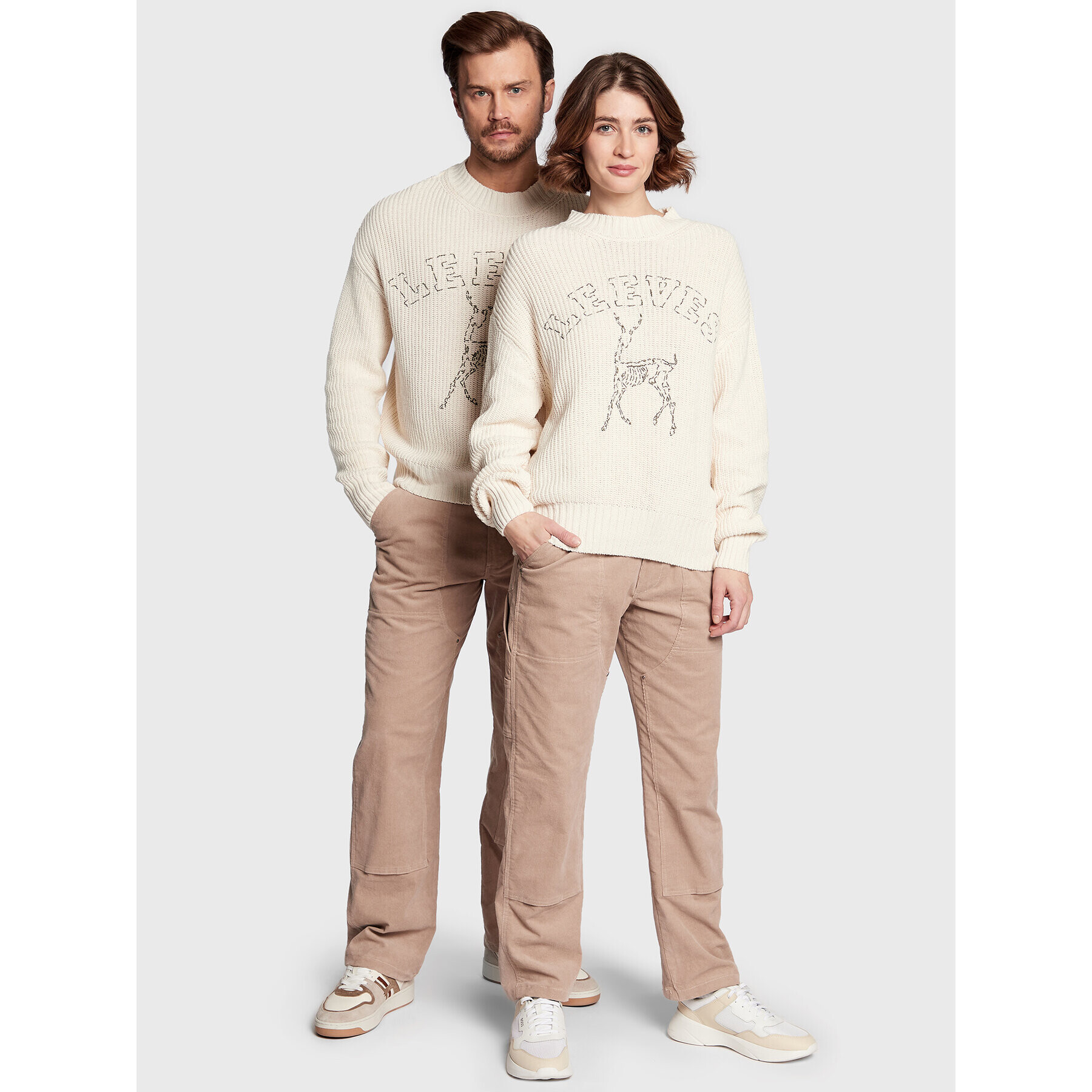 Leeves Пуловер Unisex Antelope Екрю Regular Fit - Pepit.bg