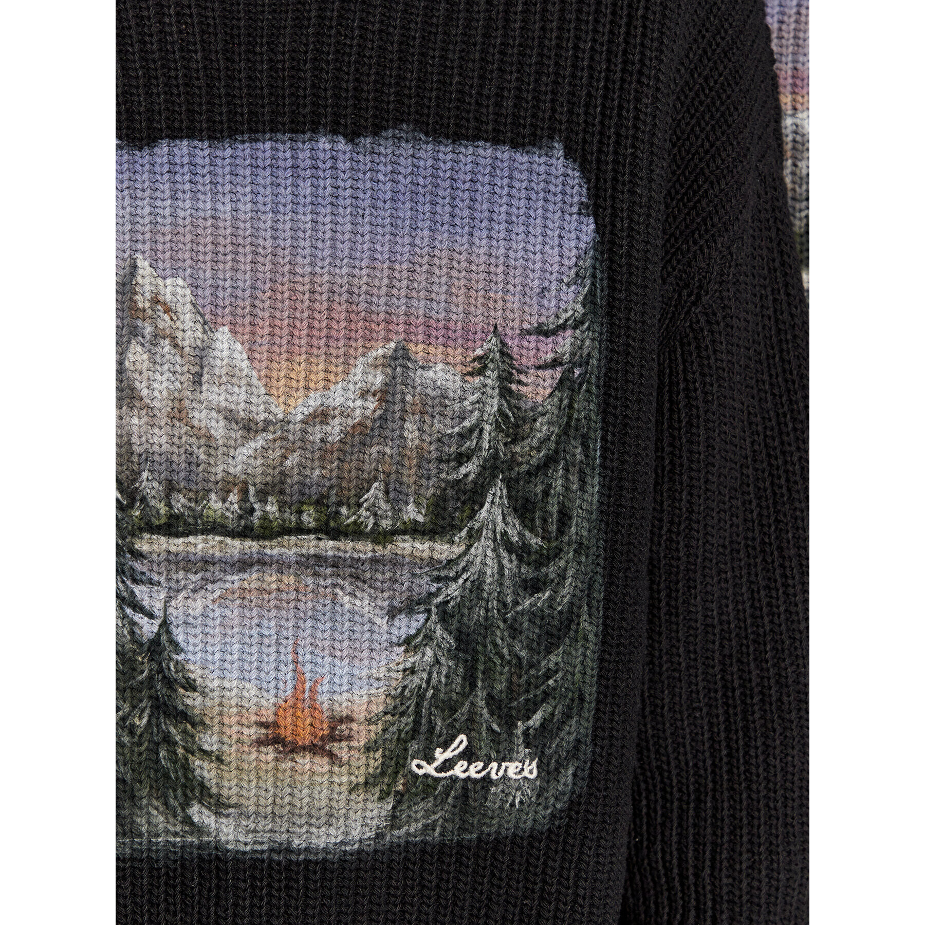 Leeves Пуловер Unisex National Park Knit Черен Regular Fit - Pepit.bg