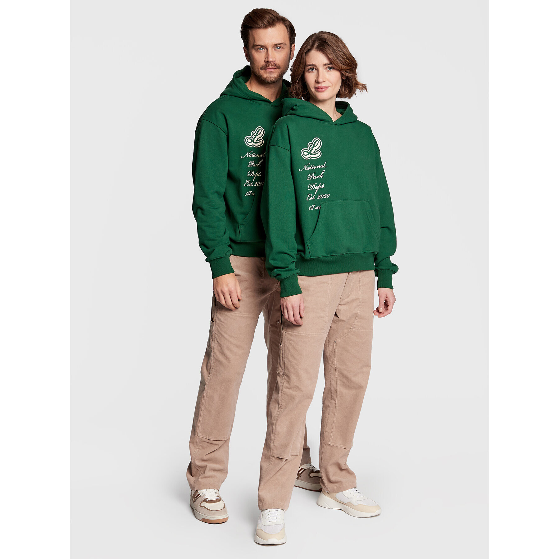 Leeves Суитшърт Unisex Green Aniversary Зелен Boxy Fit - Pepit.bg