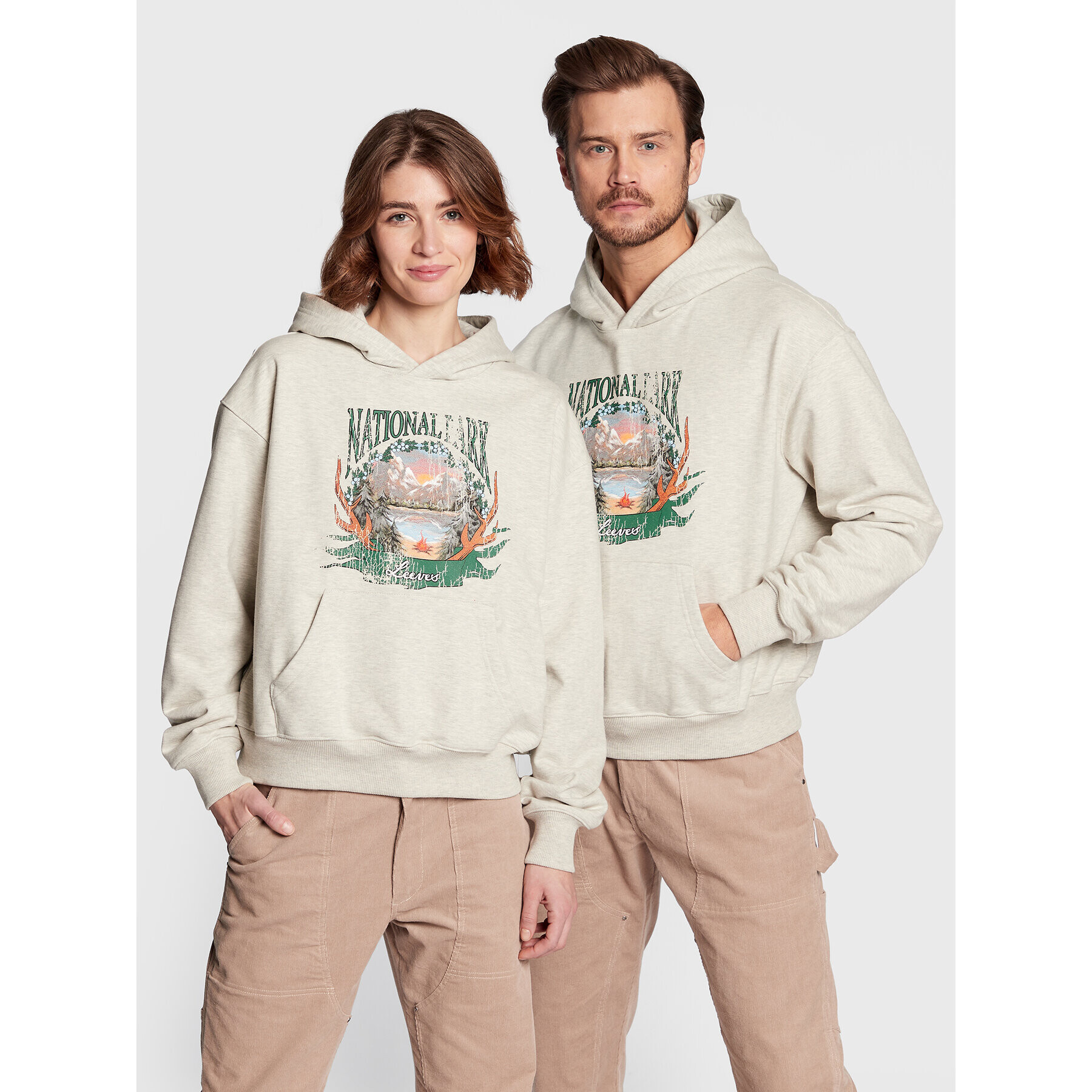 Leeves Суитшърт Unisex Grey Merch Сив Boxy Fit - Pepit.bg