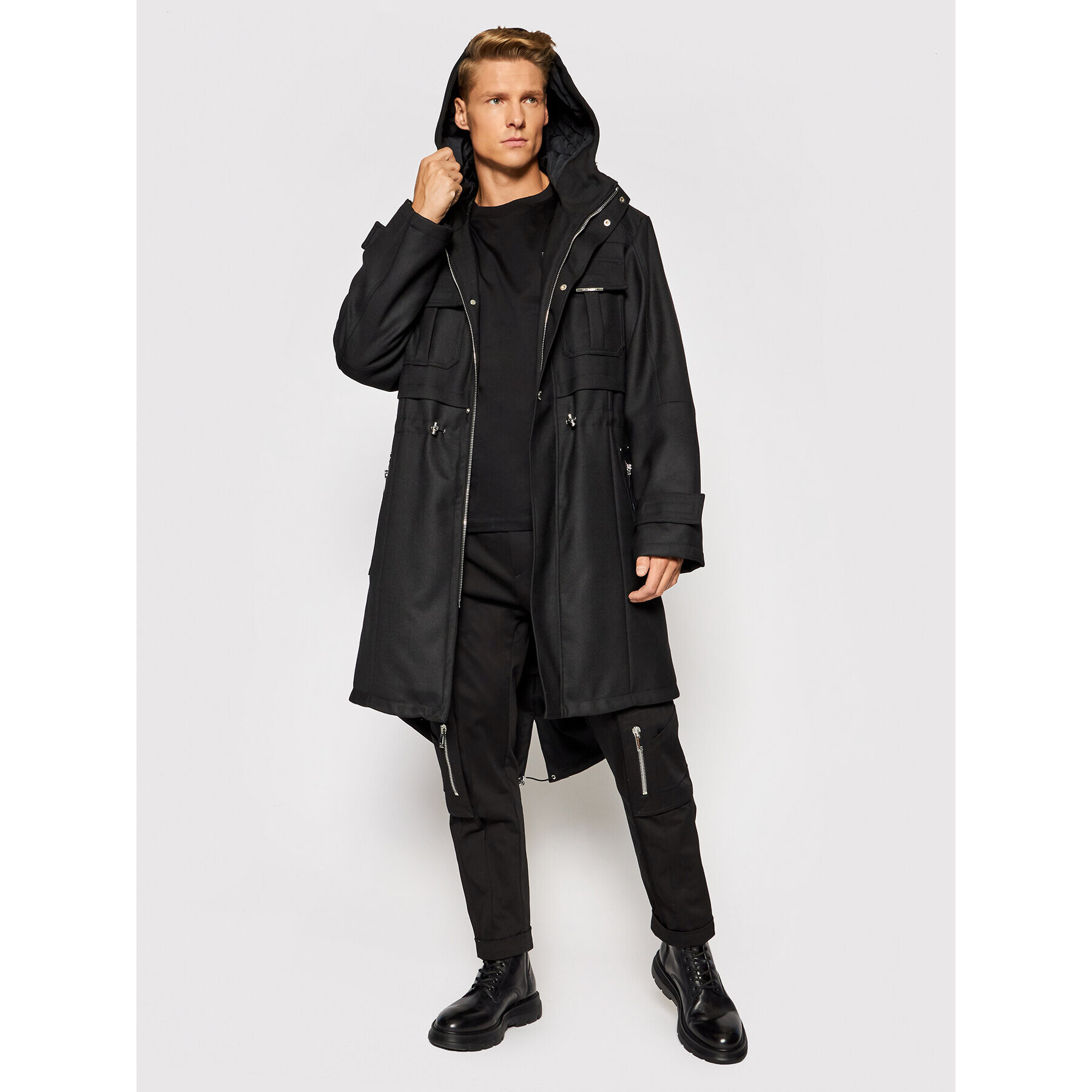 Les Hommes Парка LLQ501313U Черен Regular Fit - Pepit.bg