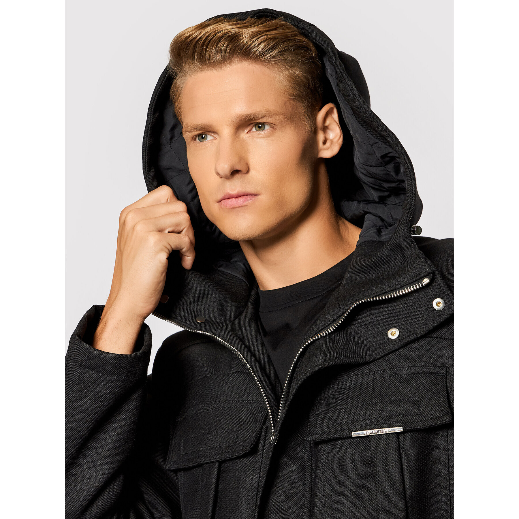 Les Hommes Парка LLQ501313U Черен Regular Fit - Pepit.bg