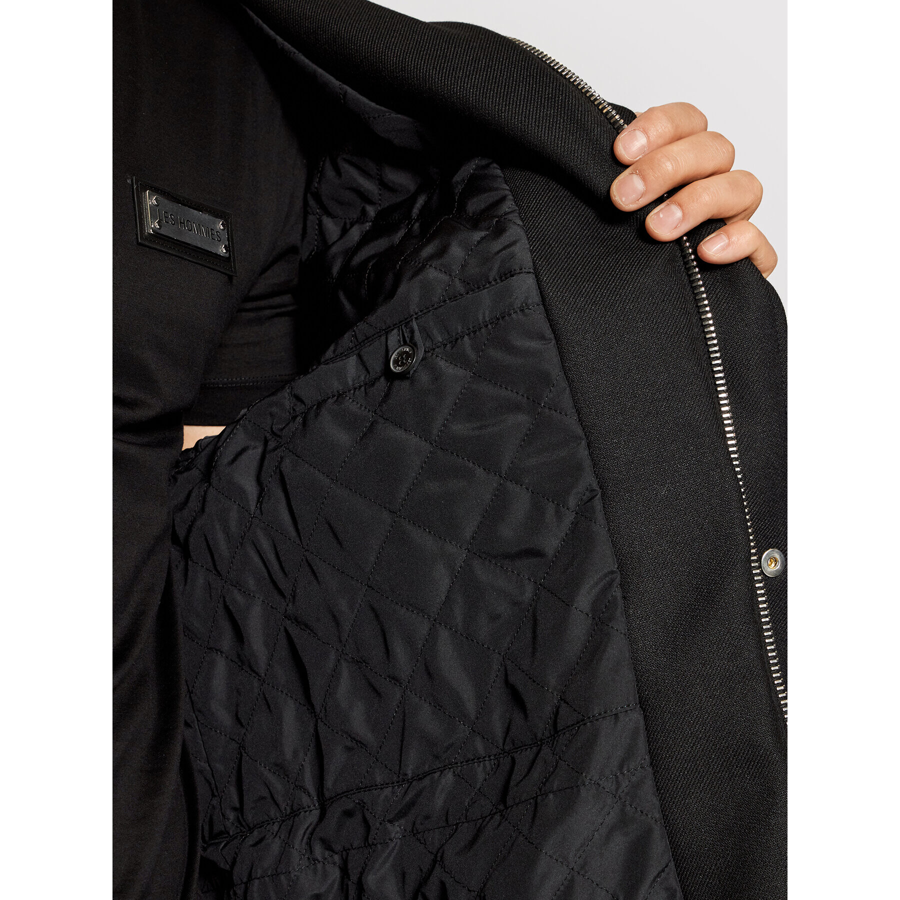 Les Hommes Парка LLQ501313U Черен Regular Fit - Pepit.bg