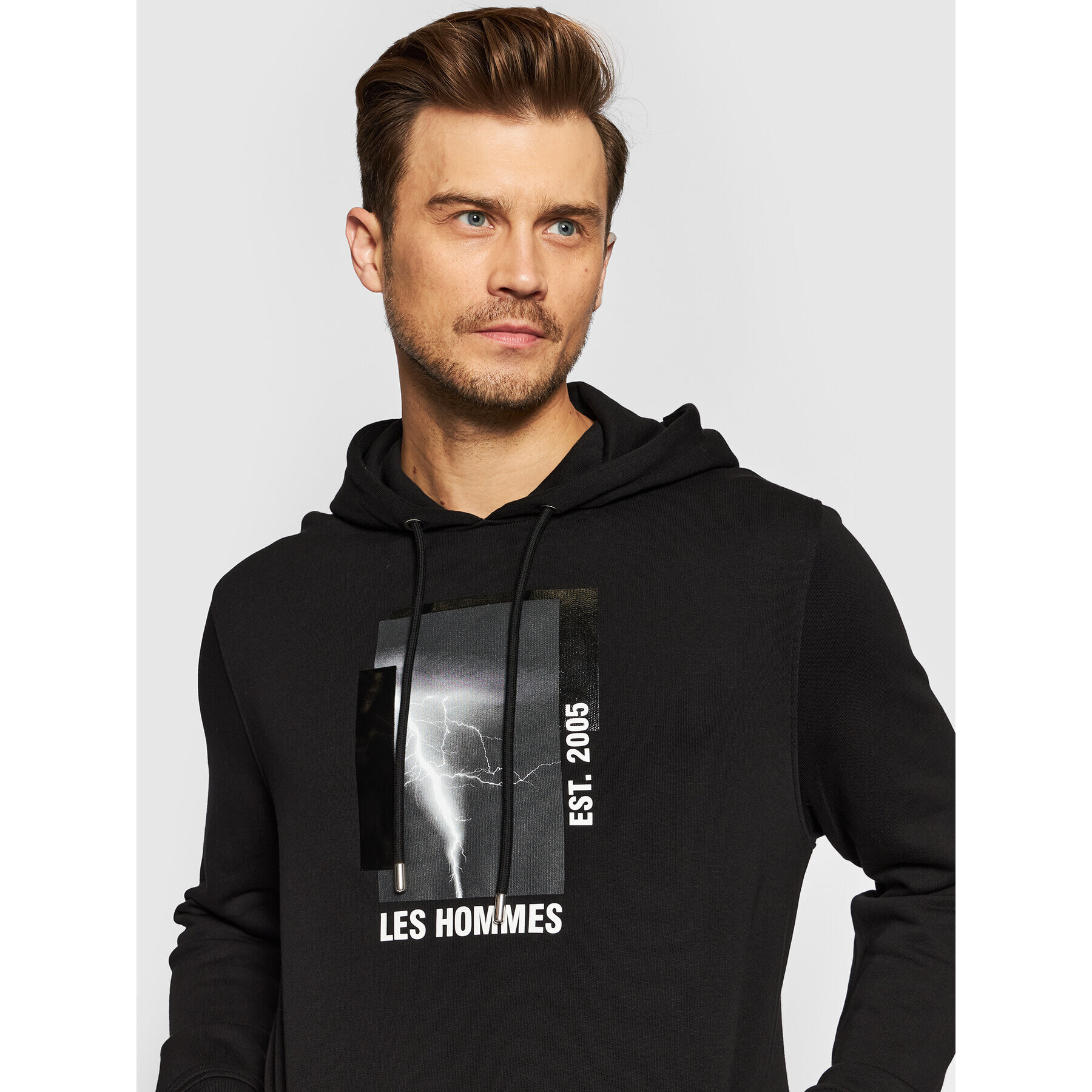 Les Hommes Суитшърт LLH465758P Черен Relaxed Fit - Pepit.bg