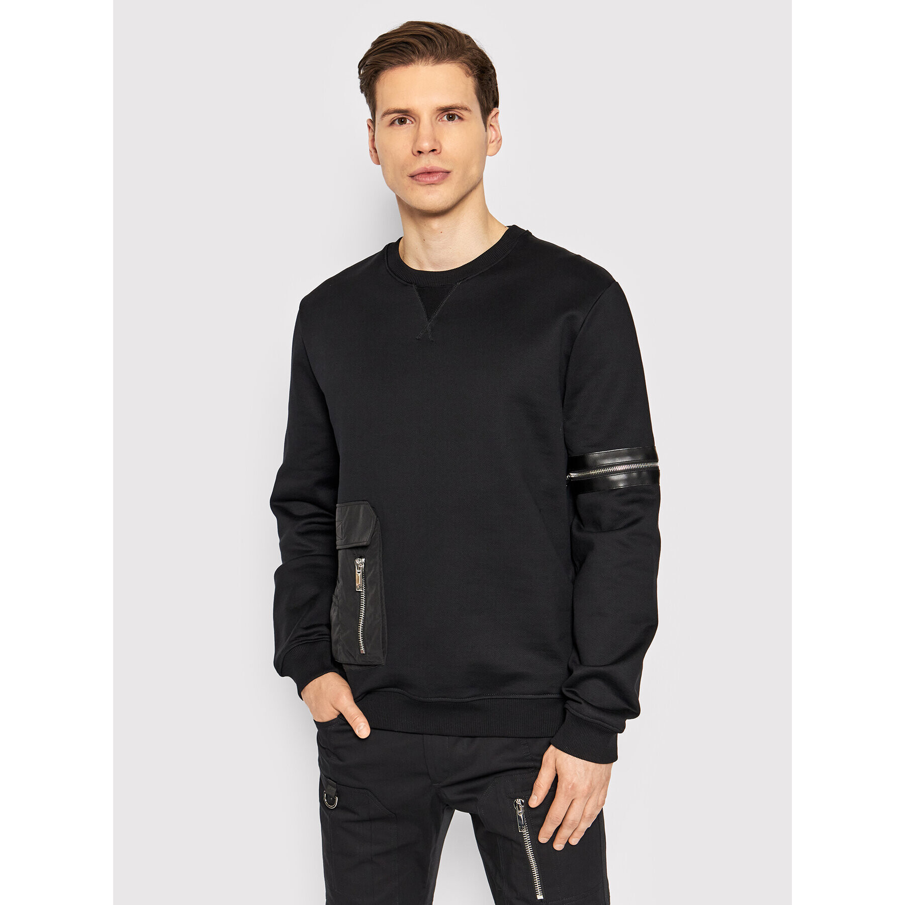 Les Hommes Суитшърт LMH103741B Черен Regular Fit - Pepit.bg