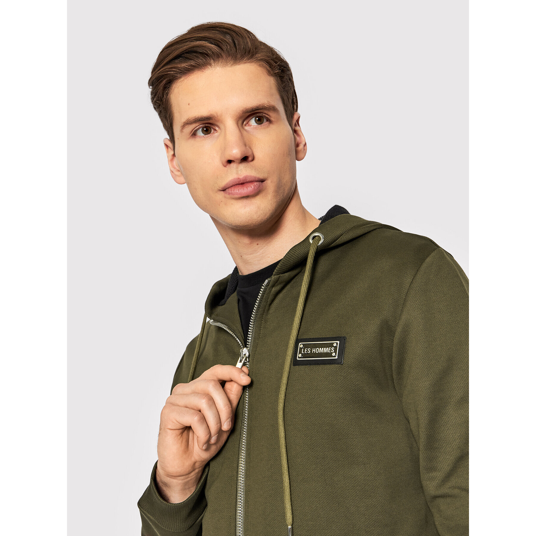 Les Hommes Суитшърт LMH500741U Зелен Regular Fit - Pepit.bg