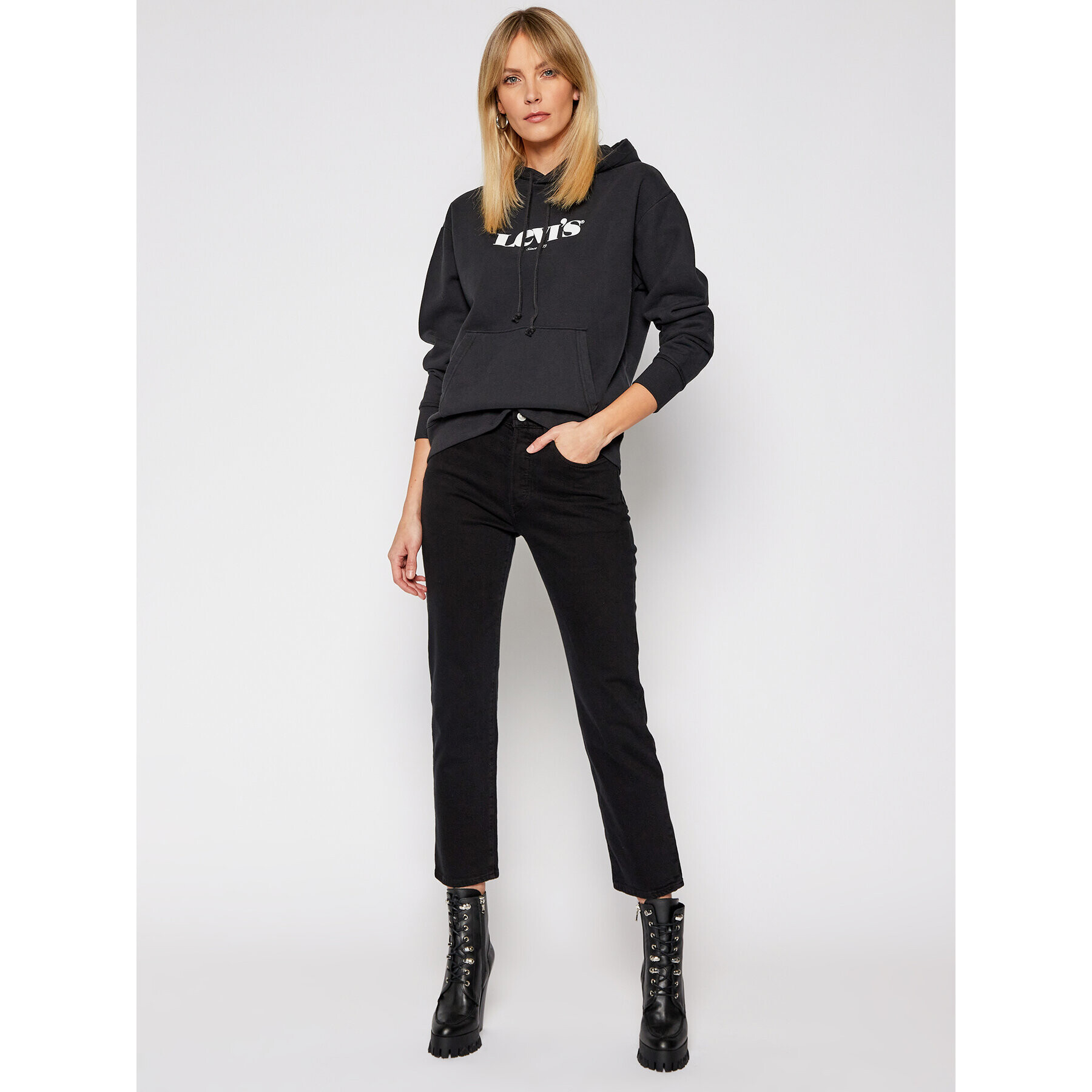 Levi's® Дънки тип Cropped Fit 501® Original 36200-0085 Черен Cropped Fit - Pepit.bg