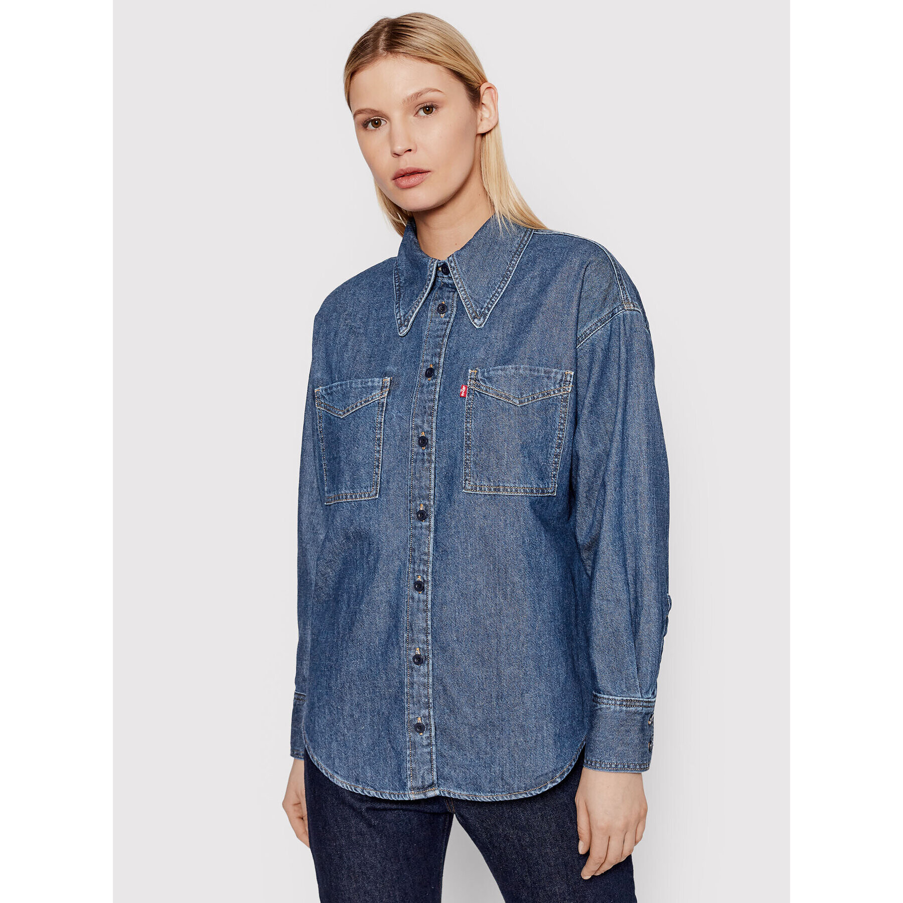 Levi's® дънкова риза Jadon A1776-0000 Тъмносин Relaxed Fit - Pepit.bg