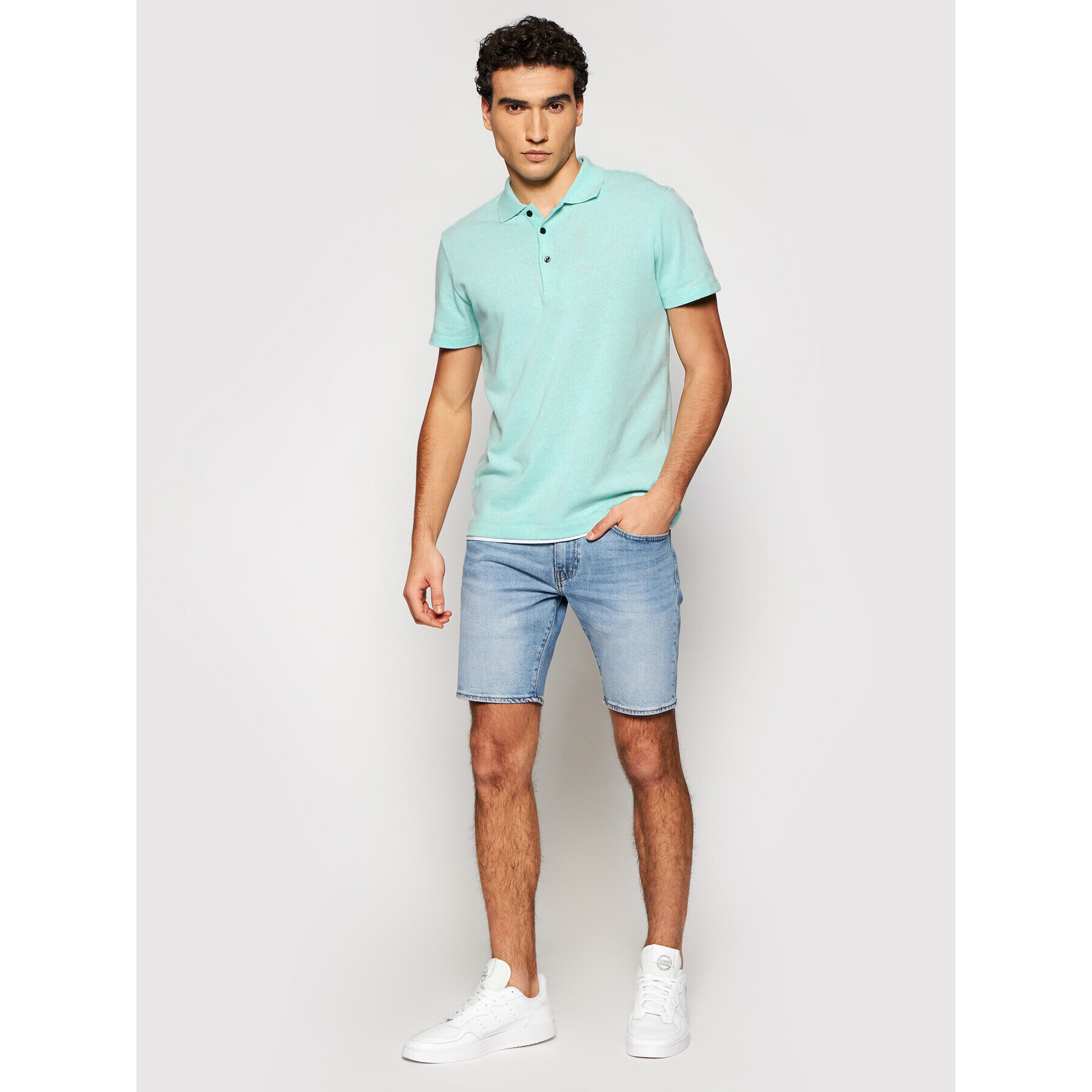 Levi's® Дънкови шорти 412™ Flex 39387-0019 Син Slim Fit - Pepit.bg