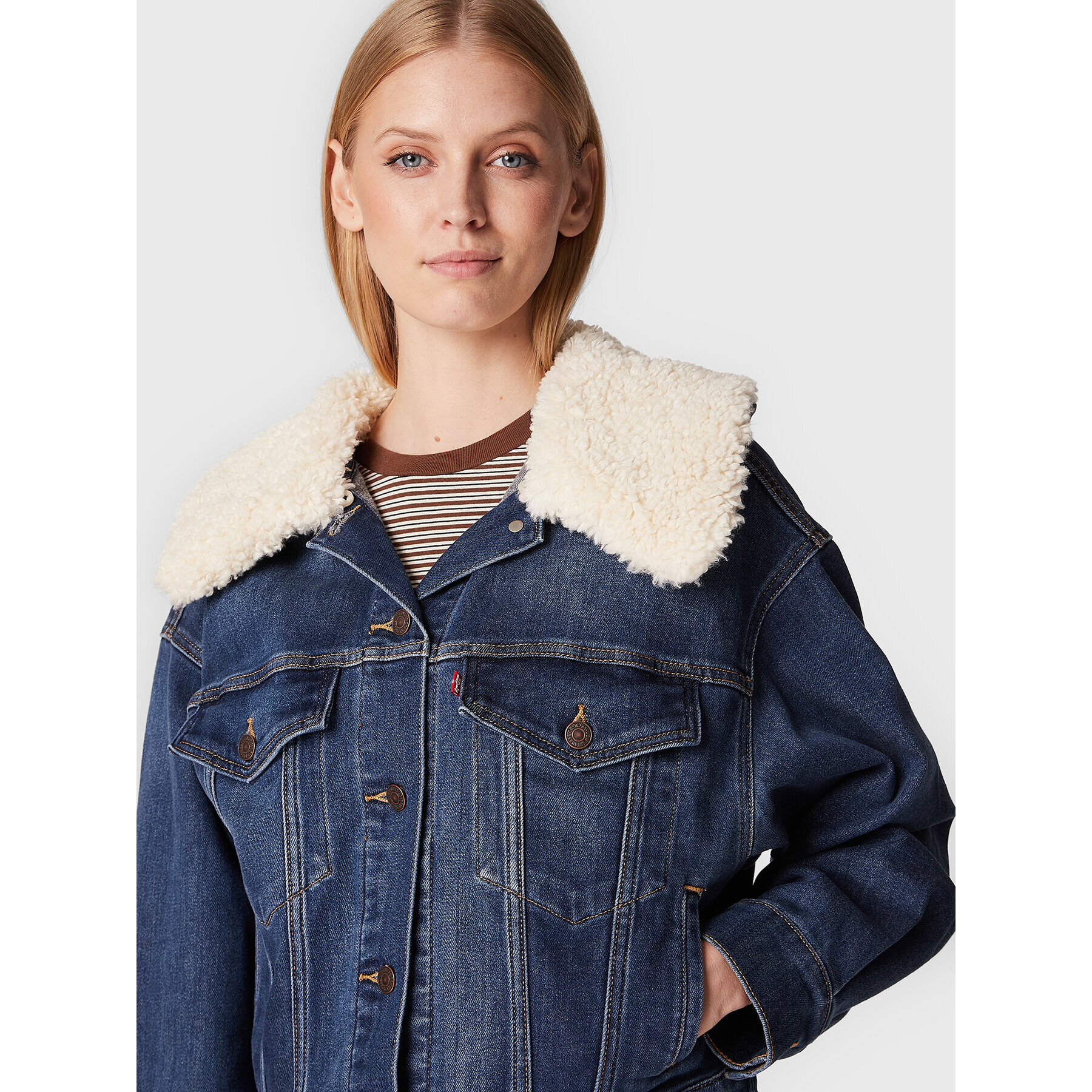 Levi's® Дънково яке Baby Bubble A3486-0000 Тъмносин Regular Fit - Pepit.bg