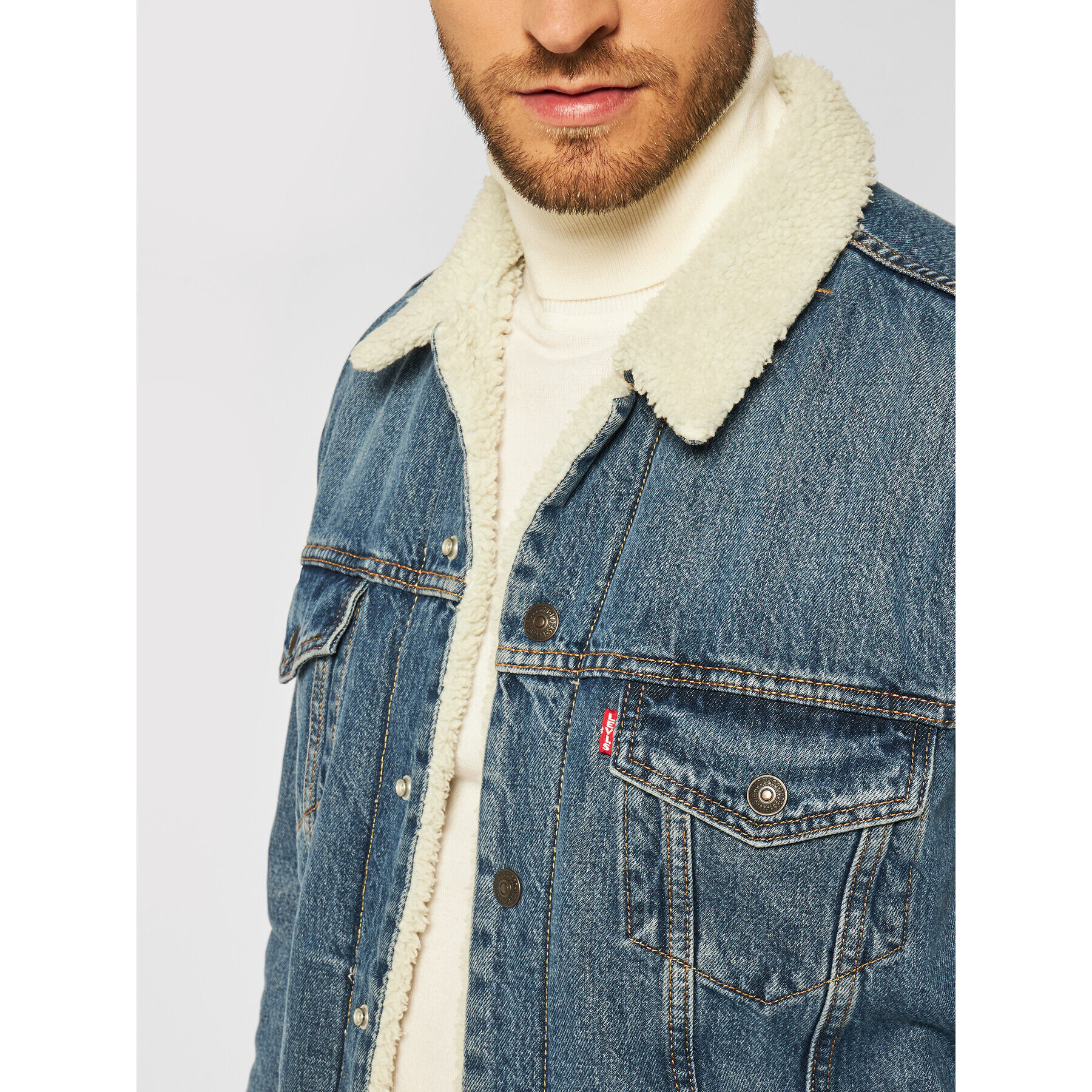 Levi's® Дънково яке Type III Sherpa 16365-0128 Син Regular Fit - Pepit.bg