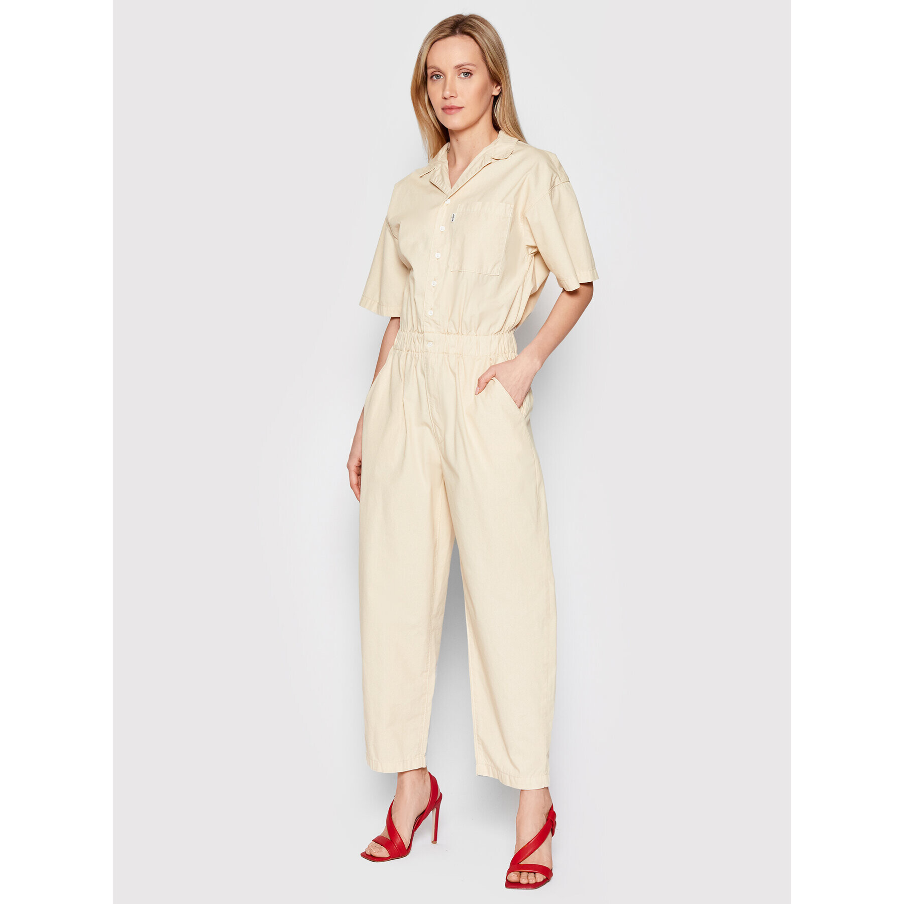 Levi's® Гащеризон Scrunchie A1866-0000 Бежов Relaxed Fit - Pepit.bg