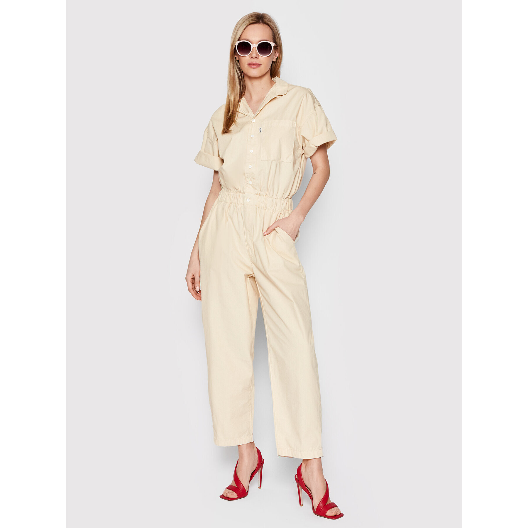 Levi's® Гащеризон Scrunchie A1866-0000 Бежов Relaxed Fit - Pepit.bg