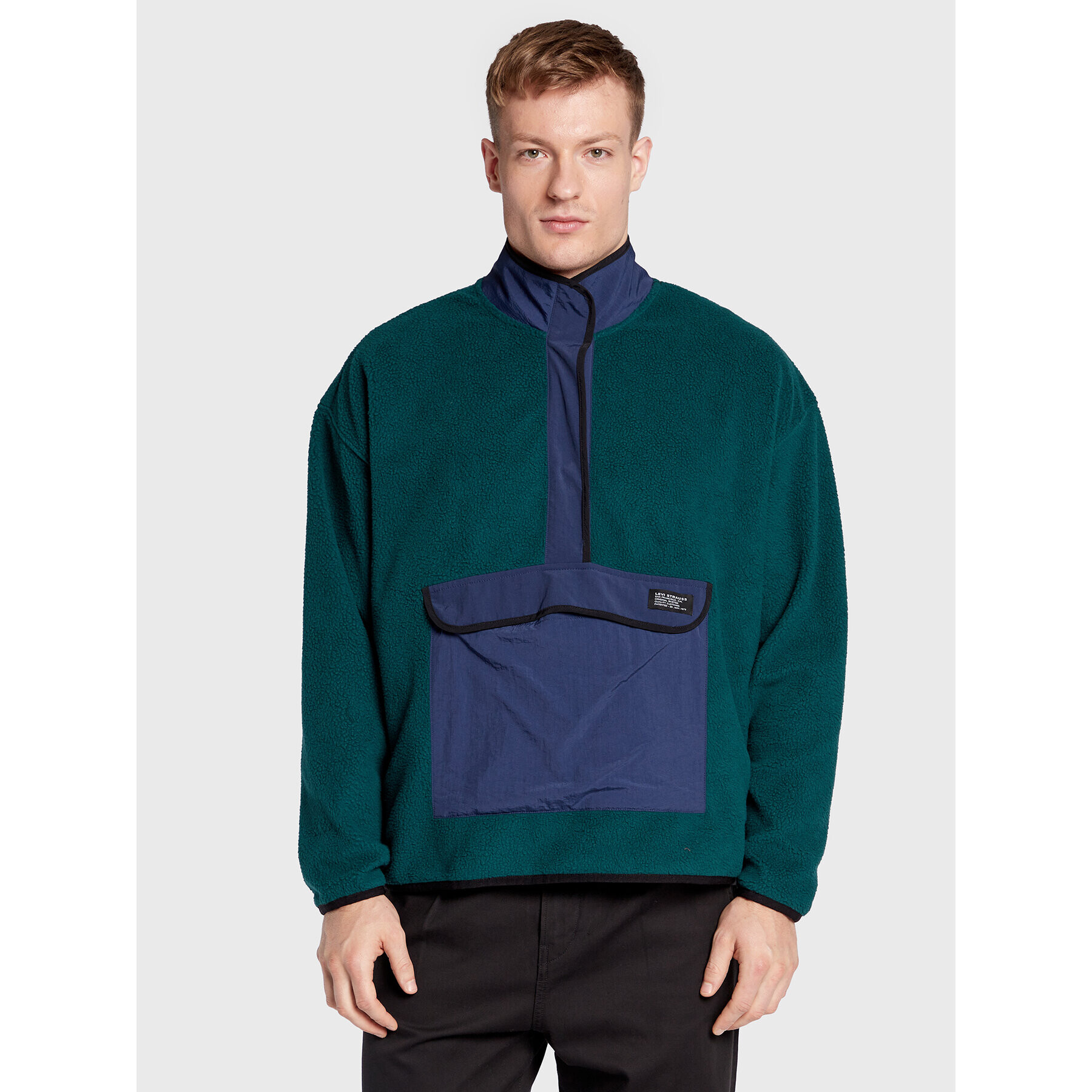 Levi's® Полар Mock Neck A3301-0001 Зелен Oversize - Pepit.bg