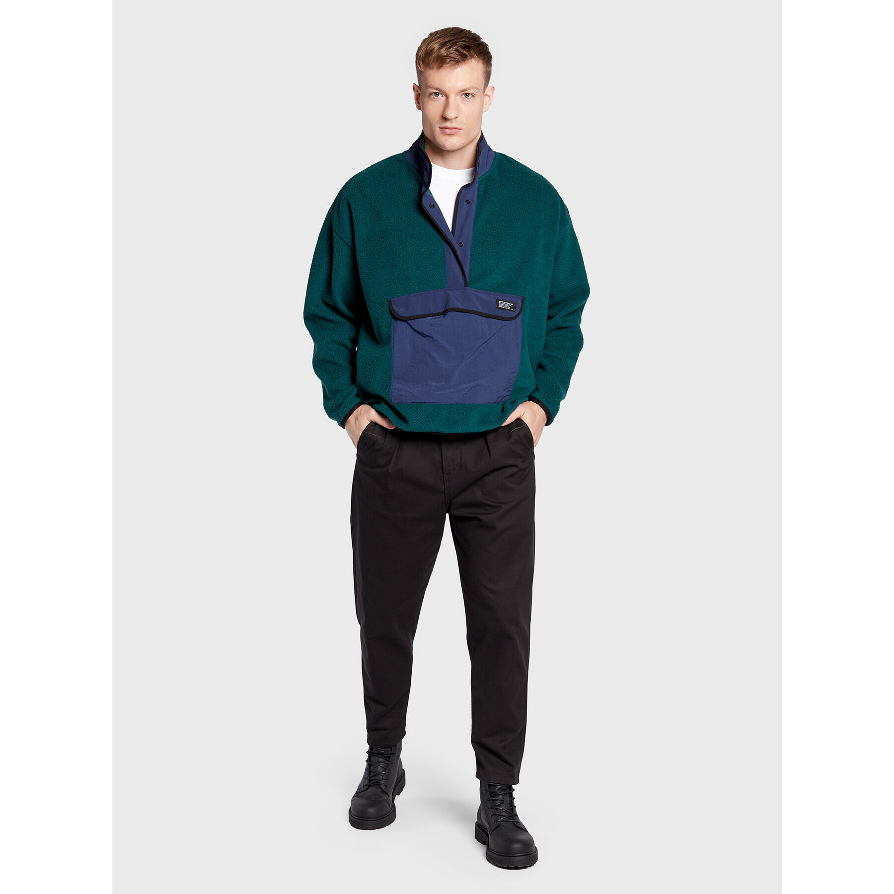 Levi's® Полар Mock Neck A3301-0001 Зелен Oversize - Pepit.bg