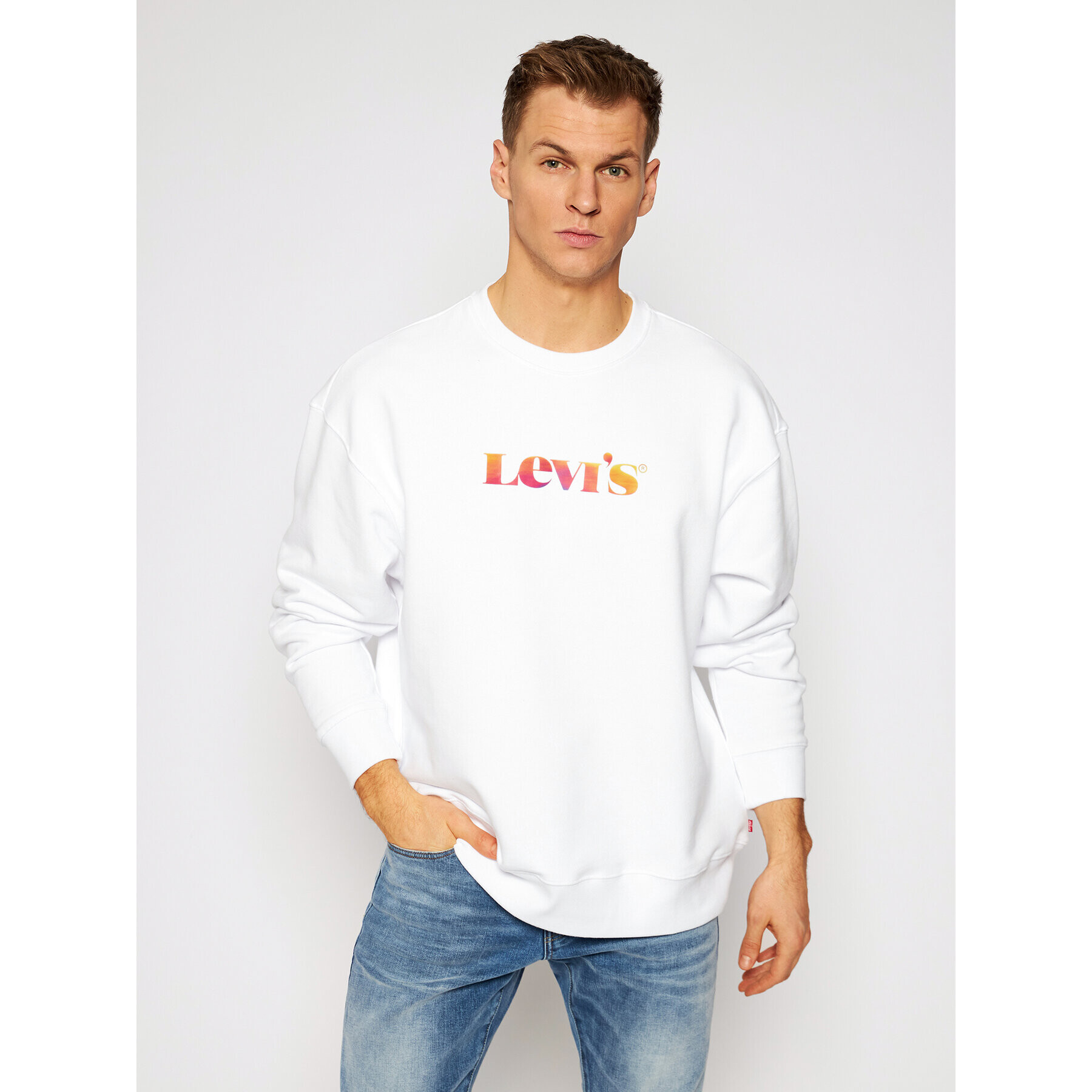 Levi's® Суитшърт Graphic 38712-0008 Бял Relaxed Fit - Pepit.bg