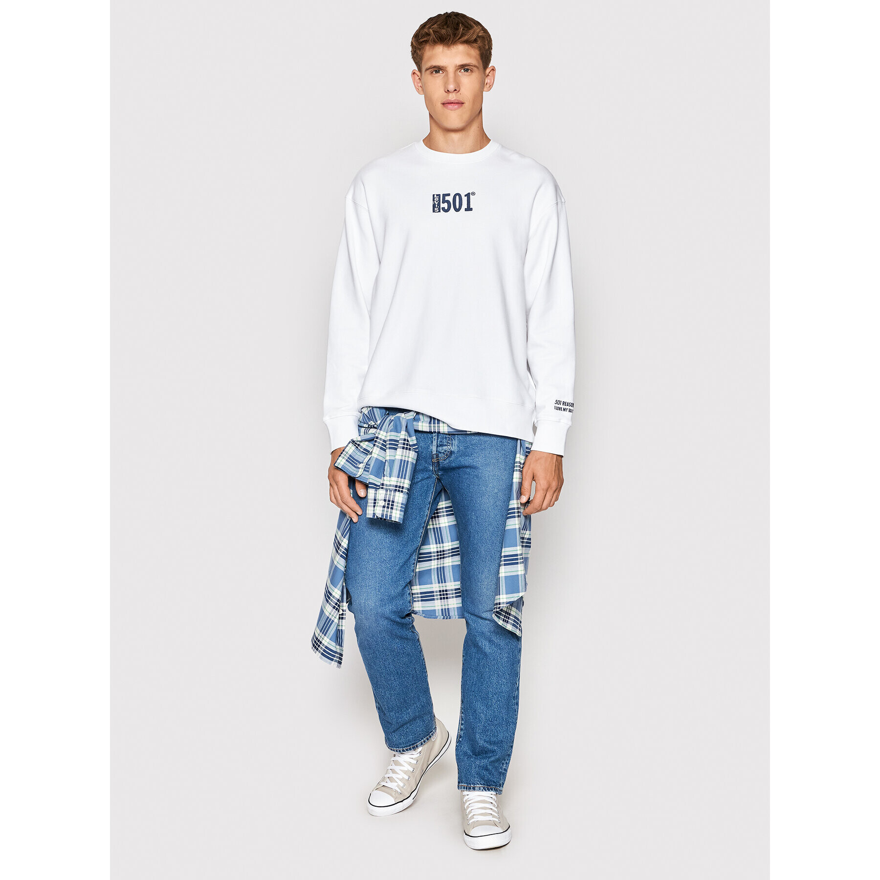 Levi's® Суитшърт Graphic 38712-0056 Бял Relaxed Fit - Pepit.bg