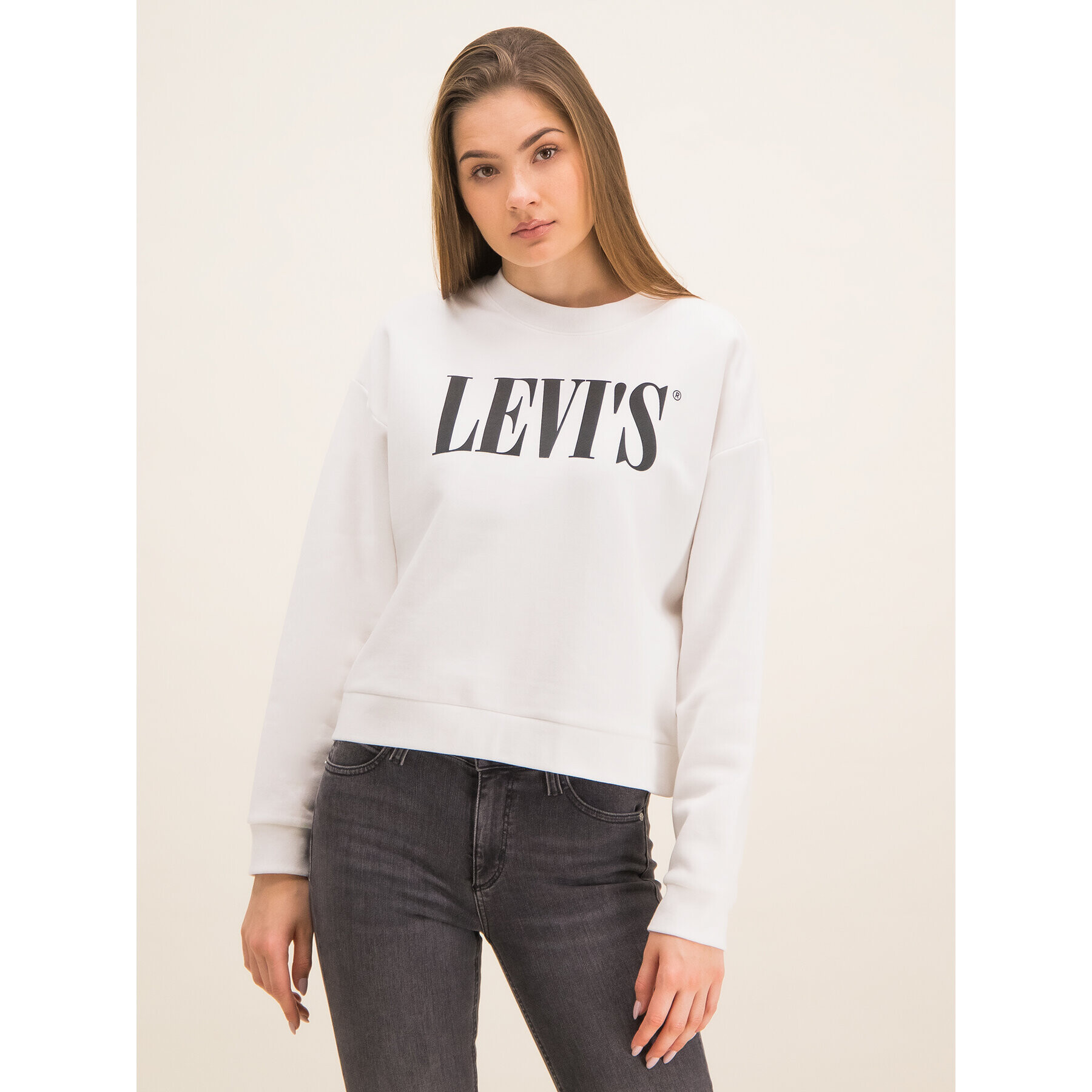 Levi's® Суитшърт Graphic Diana Crewneck 85283-0000 Бял Oversize Fit - Pepit.bg