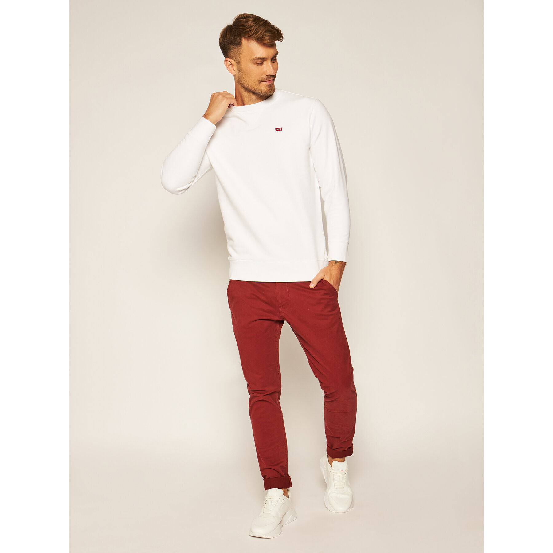 Levi's® Суитшърт Orginal Crew 35909-0000 Бял Regular Fit - Pepit.bg