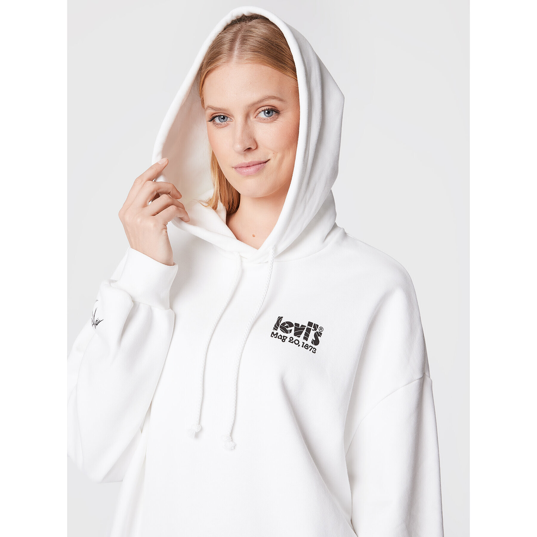 Levi's® Суитшърт Prism A0801-0038 Бял Oversize - Pepit.bg