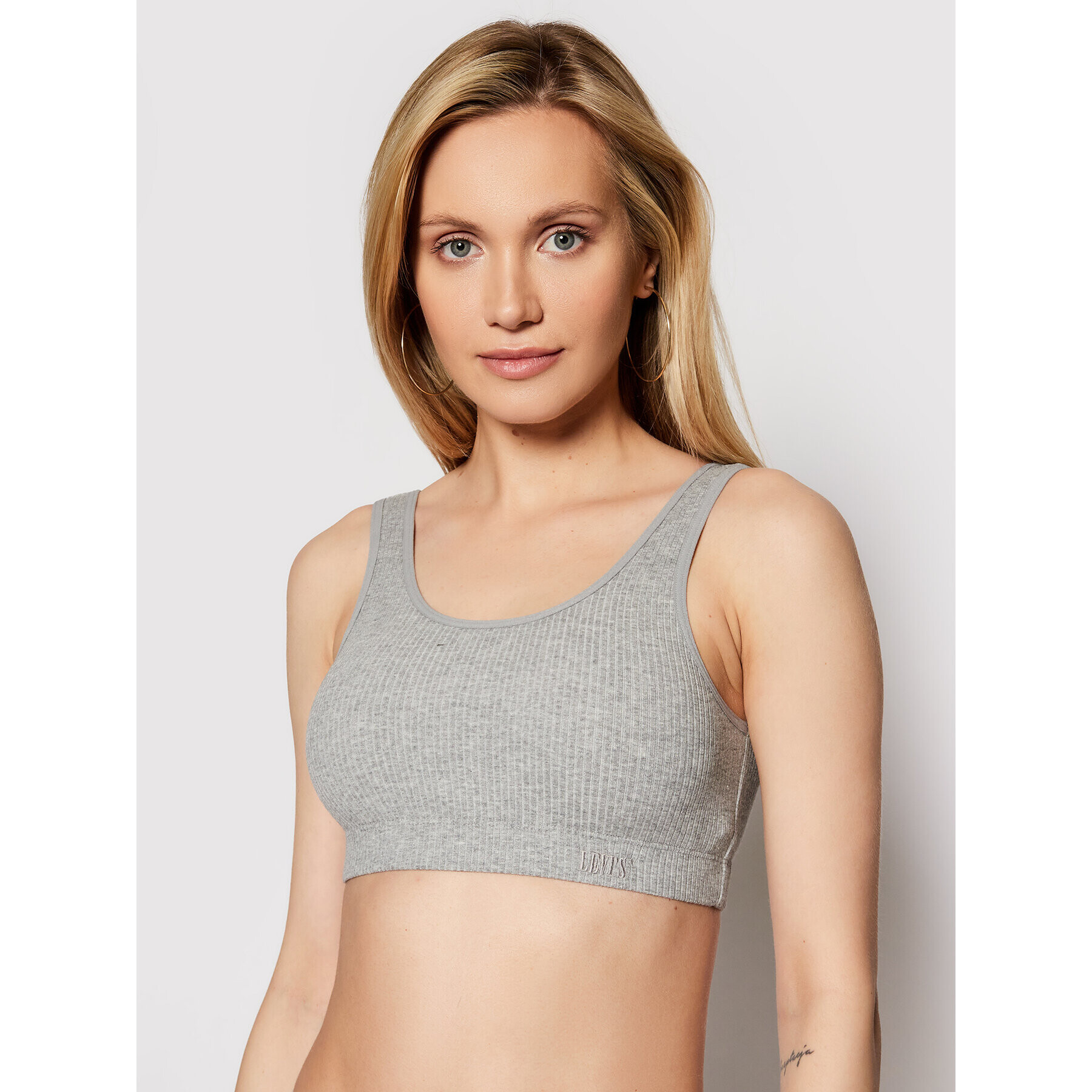 Levi's® Сутиен-топ Rib Bra 16580-0003 Сив - Pepit.bg
