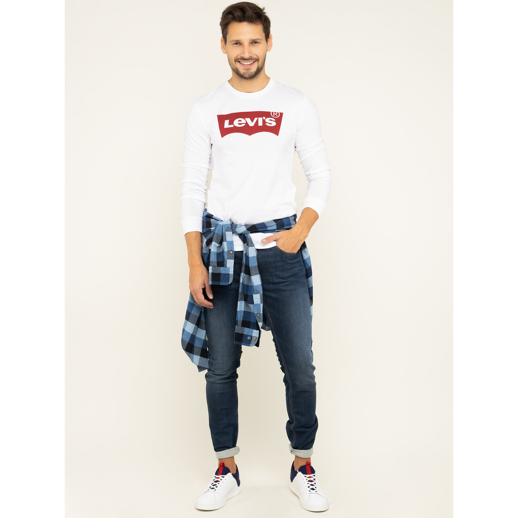 Levi's® Тениска с дълъг ръкав Graphic Tee 36015-0010 Бял Regular Fit - Pepit.bg